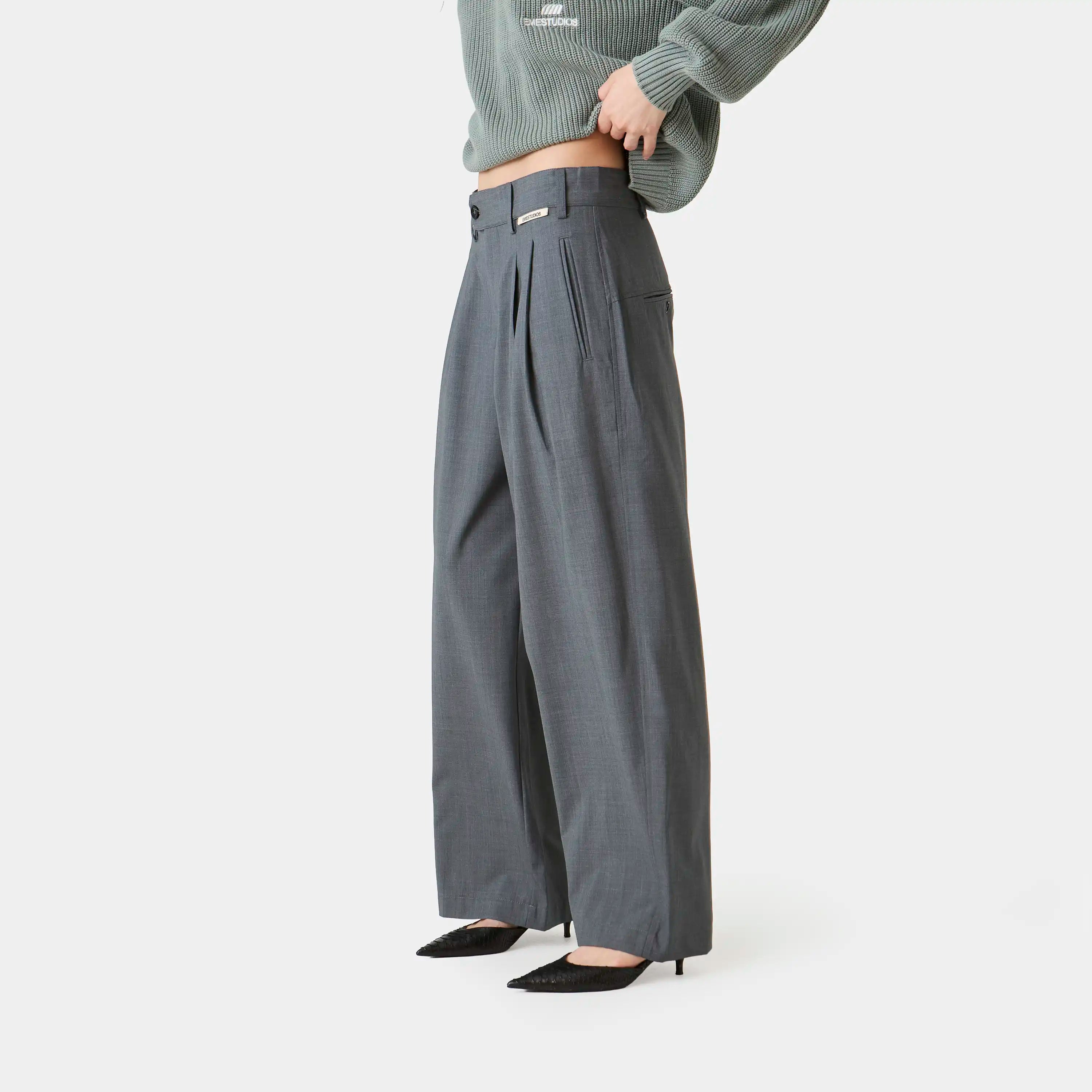 Orbit Slate Tailored Pants Pants Eme Studios