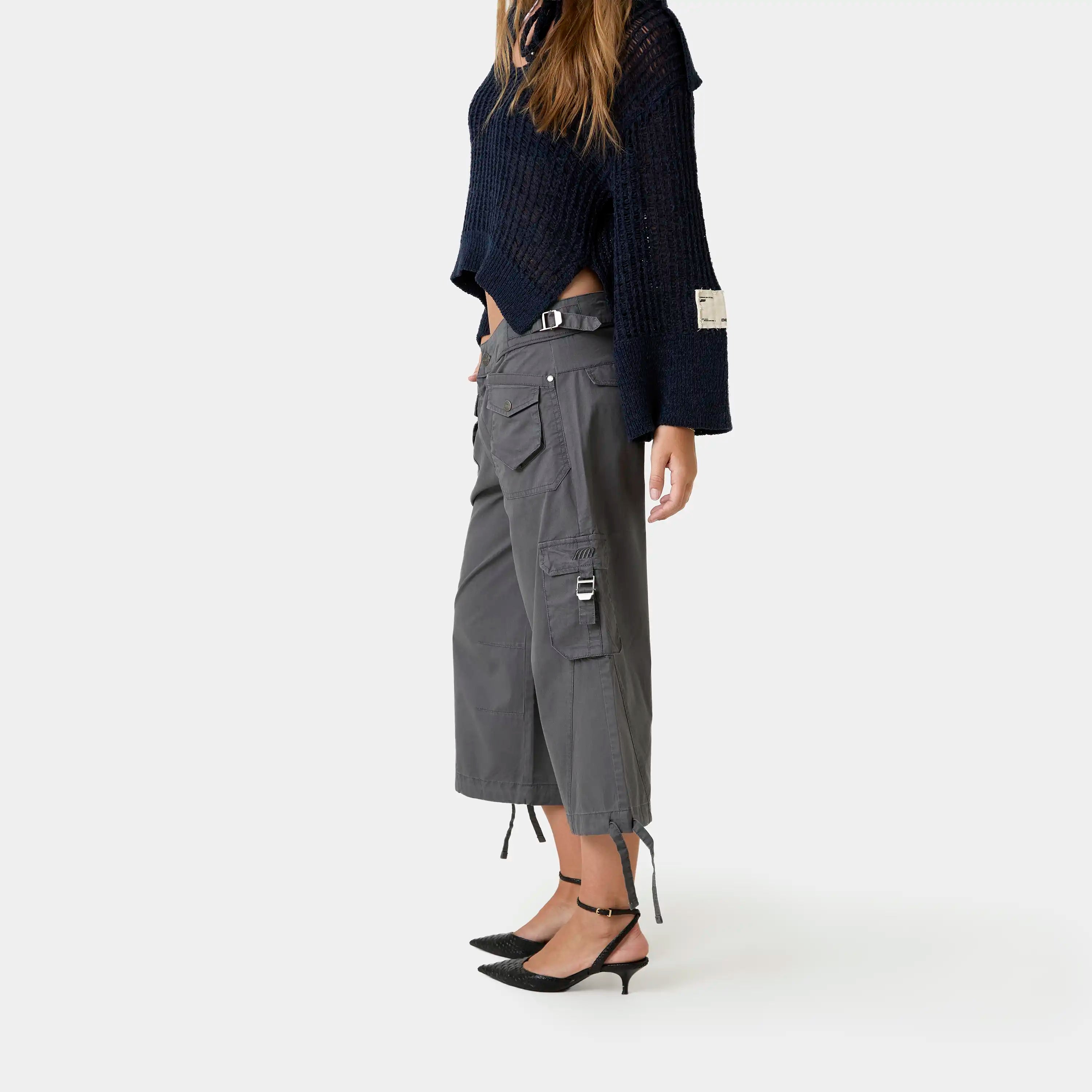 Bitter Grey Capri Pants Woman Pants Eme Studios