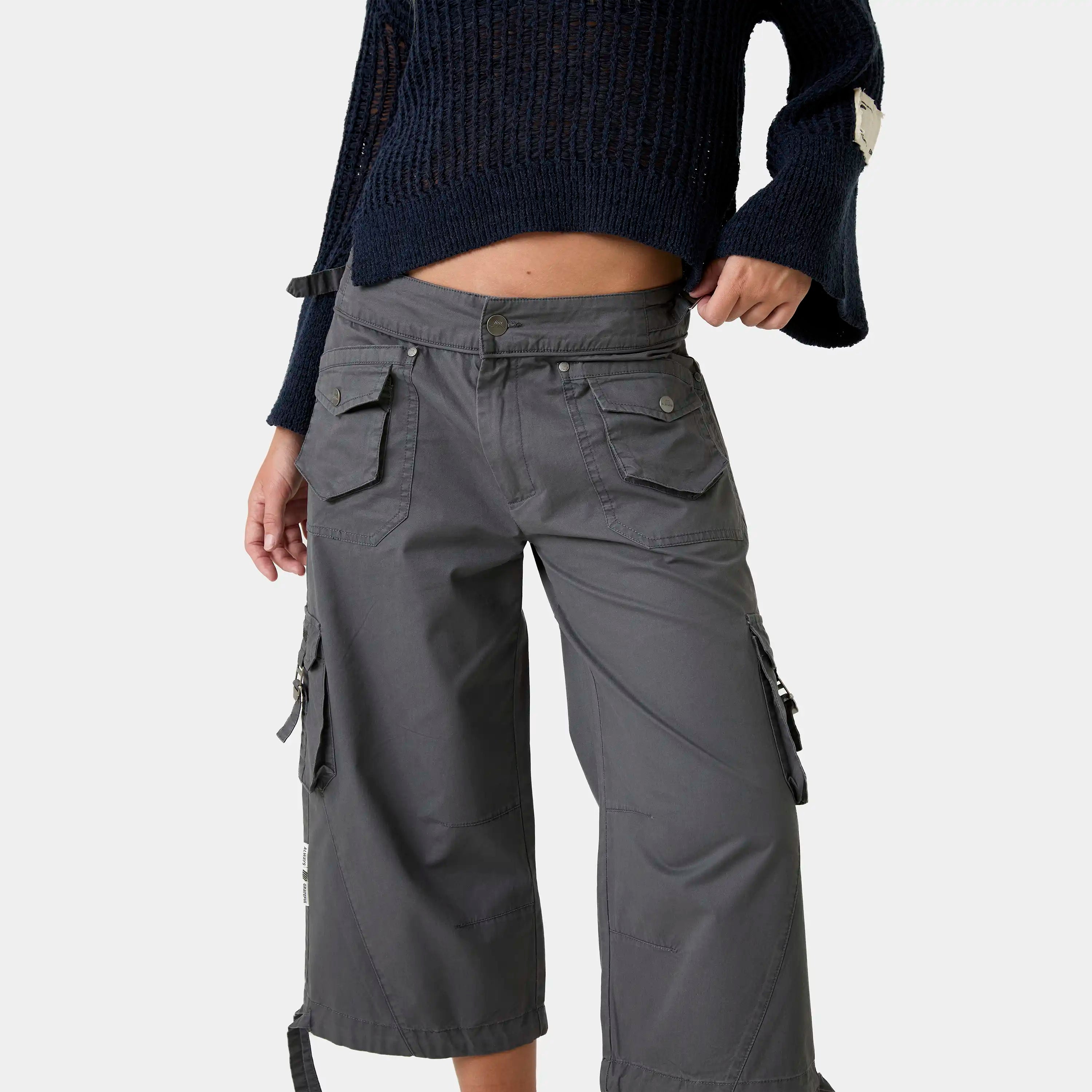 Bitter Grey Capri Pants Woman Pants Eme Studios