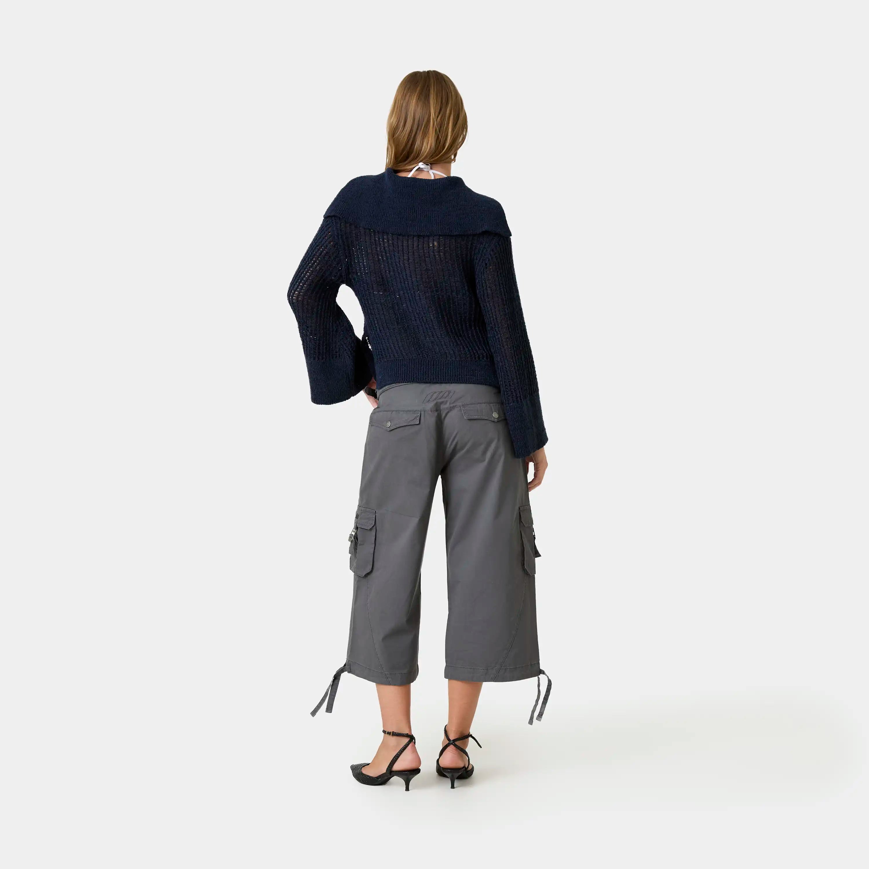 Bitter Grey Capri Pants Woman Pants Eme Studios