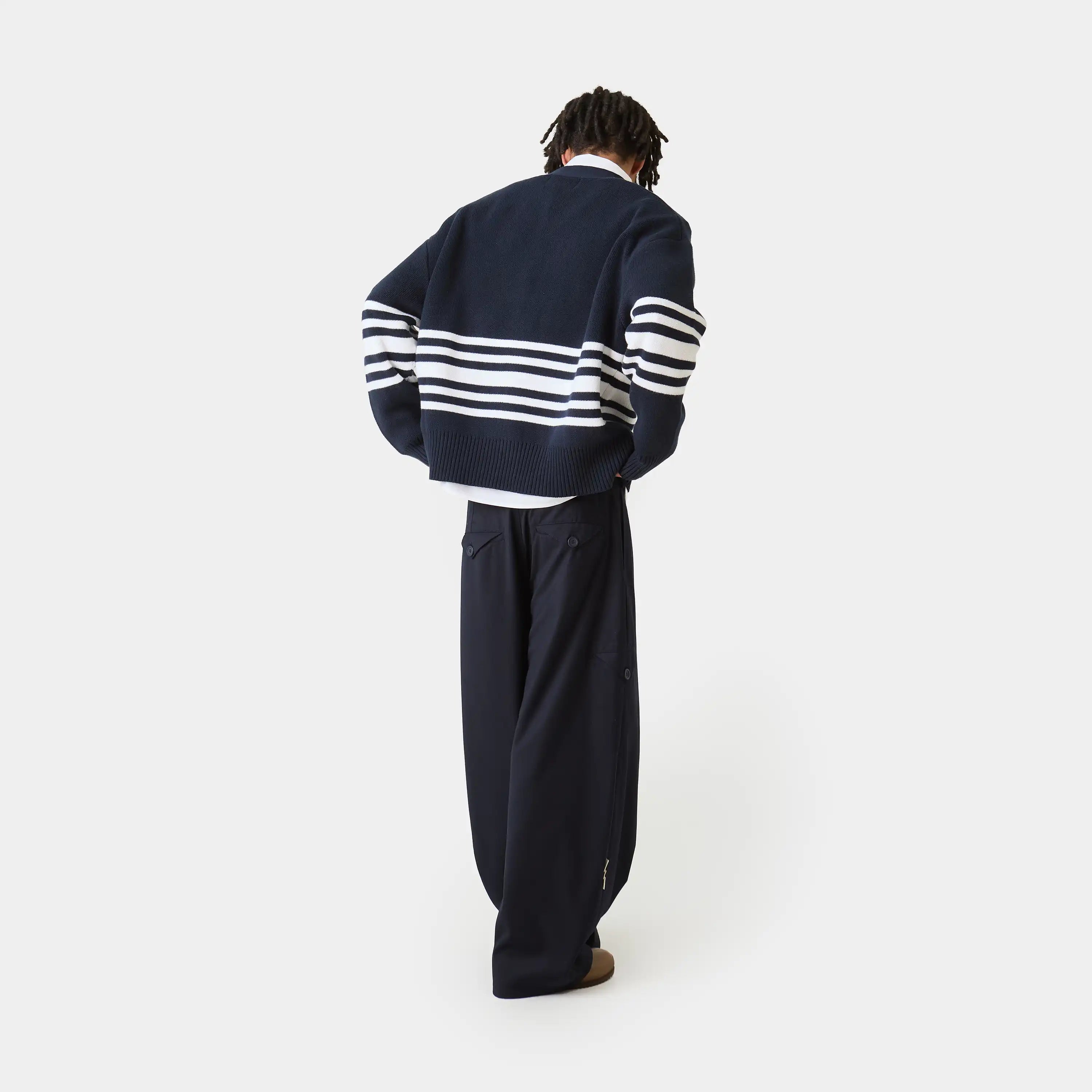 Pins Navy Cardigan Knitwear Eme Studios