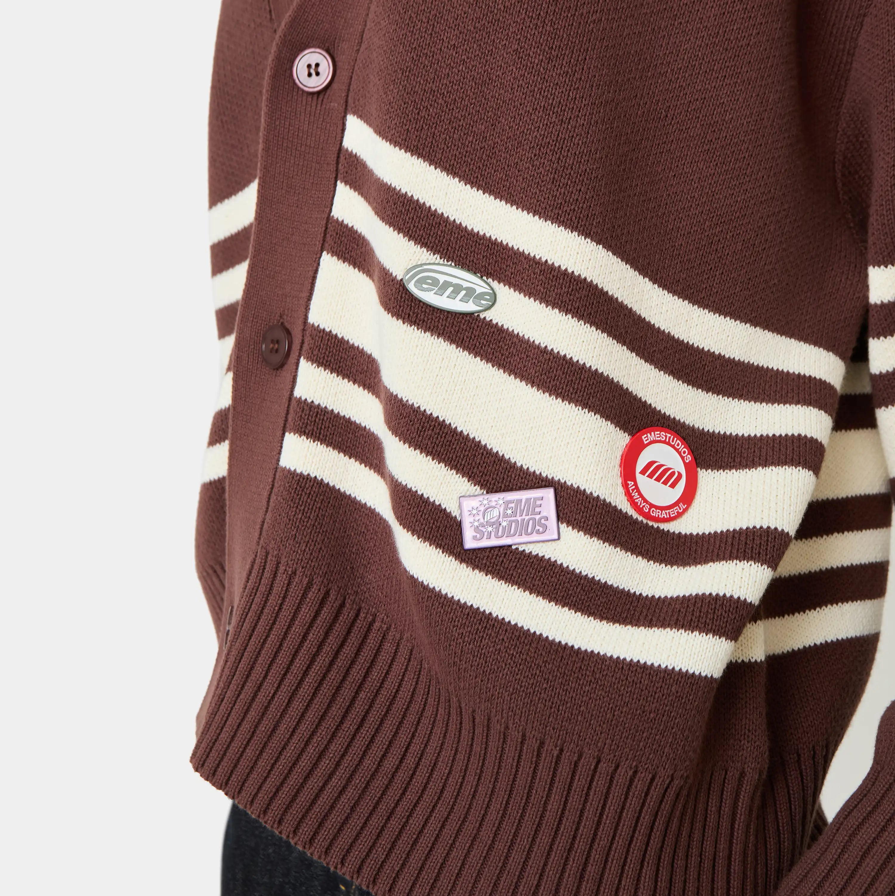 Pins Chocolate Cardigan Knitwear Eme Studios