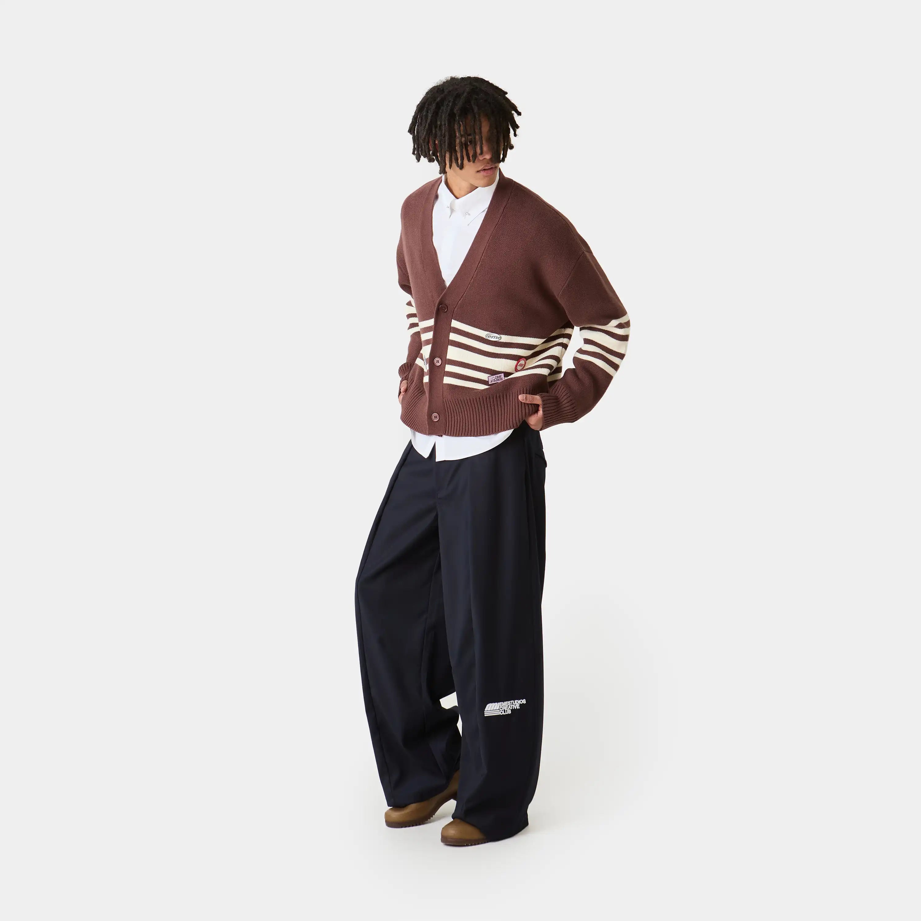 Pins Chocolate Cardigan Knitwear Eme Studios
