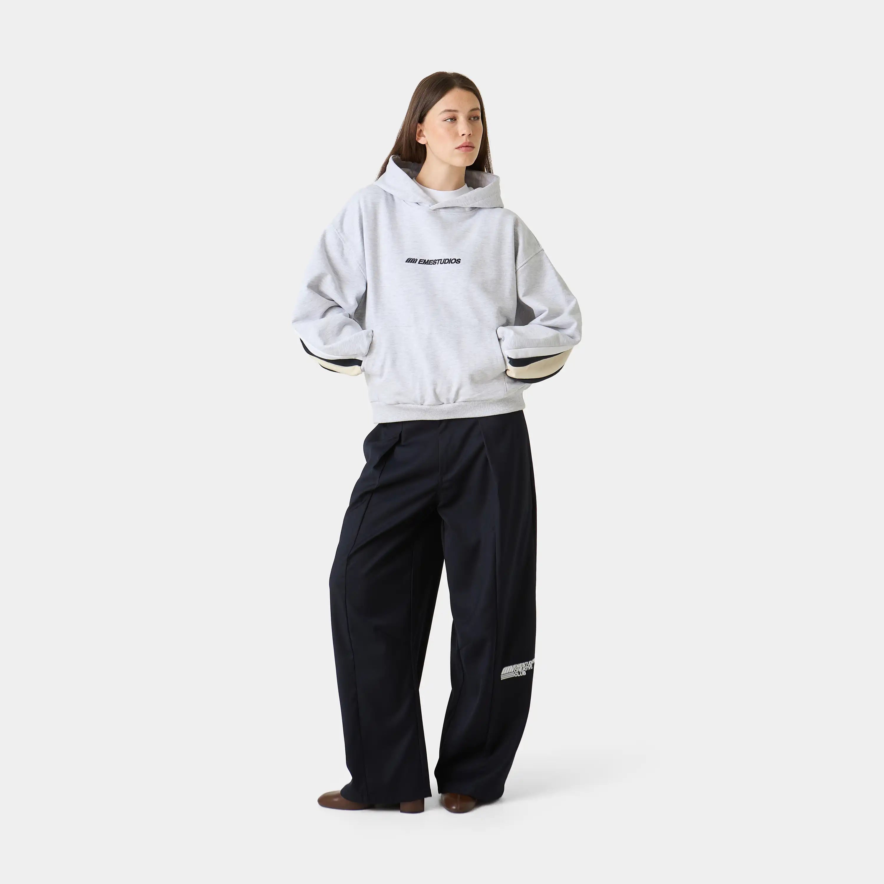 Vanguard Heather Grey Oversized Hoodie Hoodies Eme Studios
