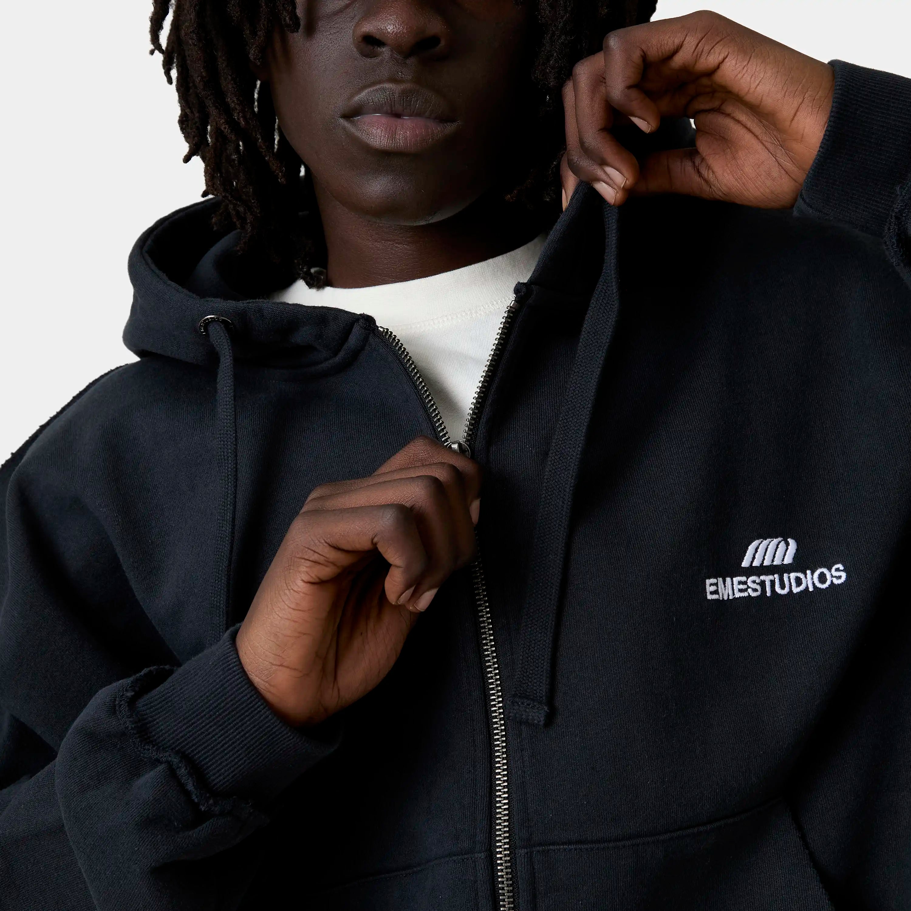 Edge Navy Full Zip Hoodies Eme Studios