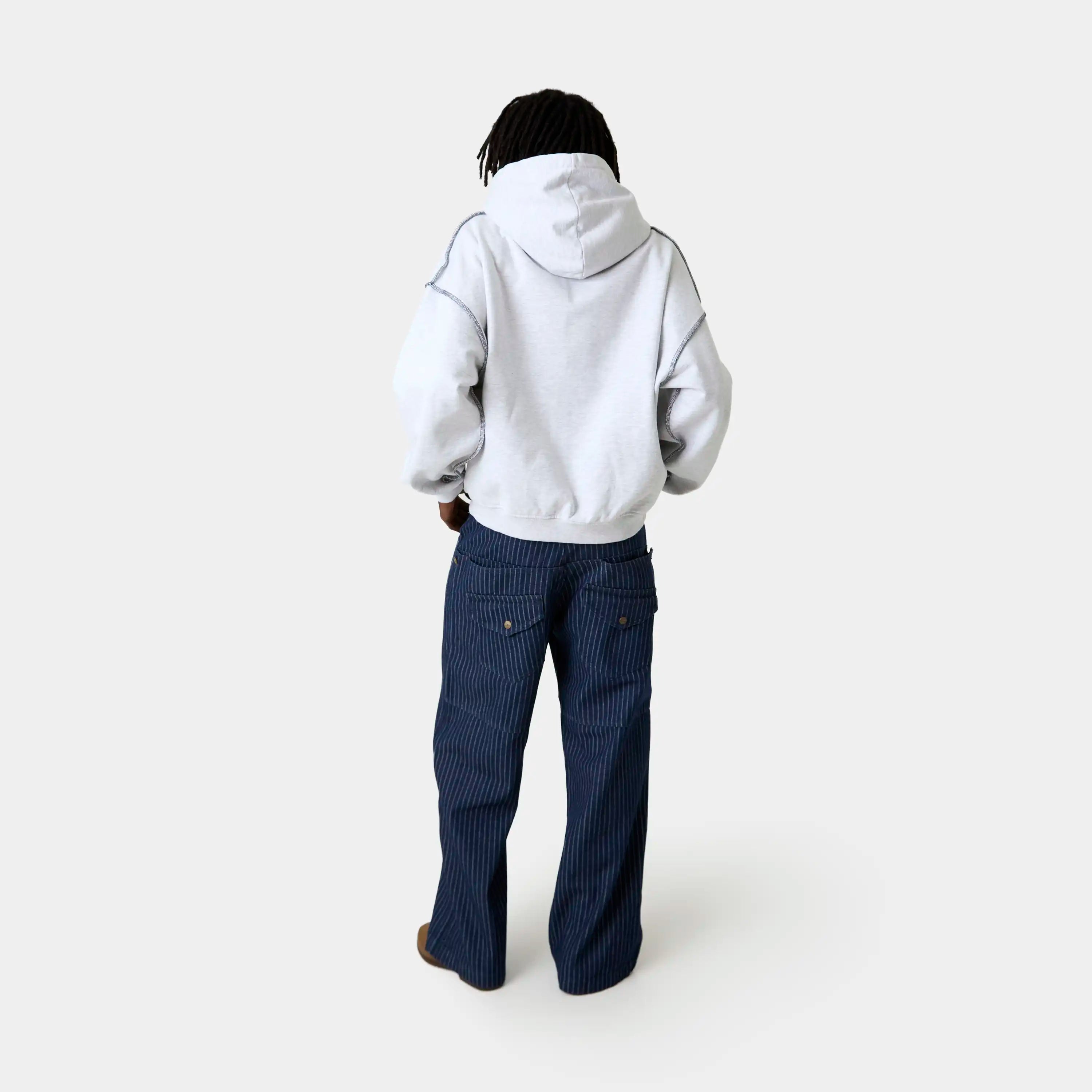 Edge Heather Grey Full Zip Hoodies Eme Studios