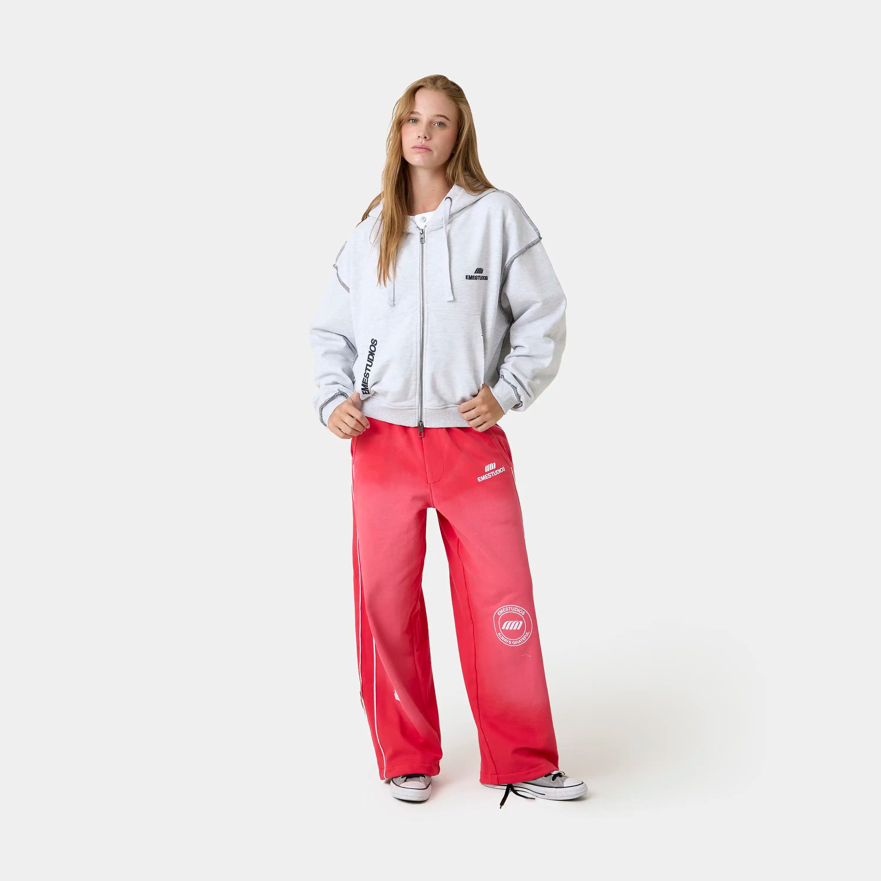 Edge Heather Grey Full Zip Hoodies Eme Studios