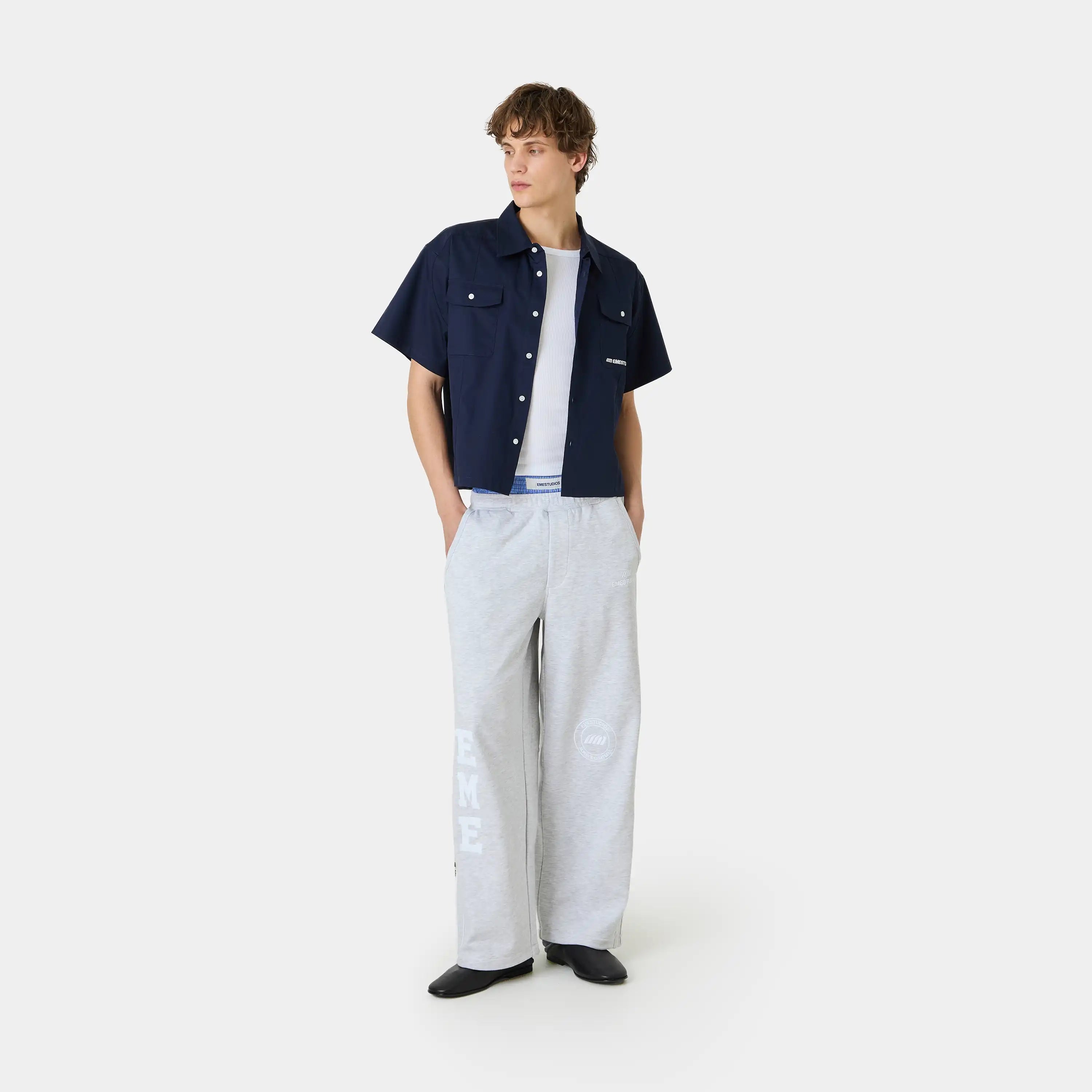 Cabo Navy Short Sleeve Shirt Shirts Eme Studios