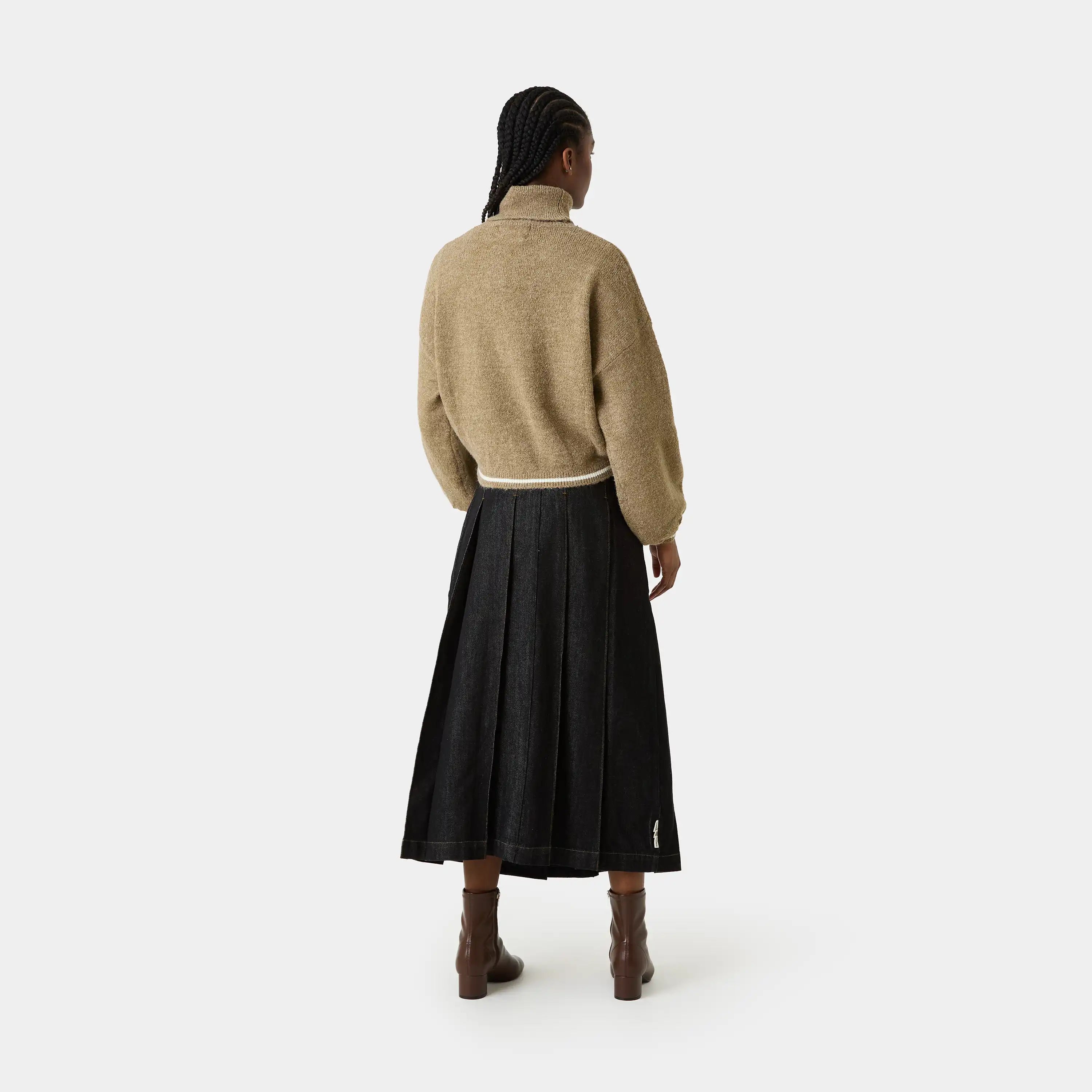 Gummy Camel Brown Turtleneck Knit Woman Knitwear Eme Studios