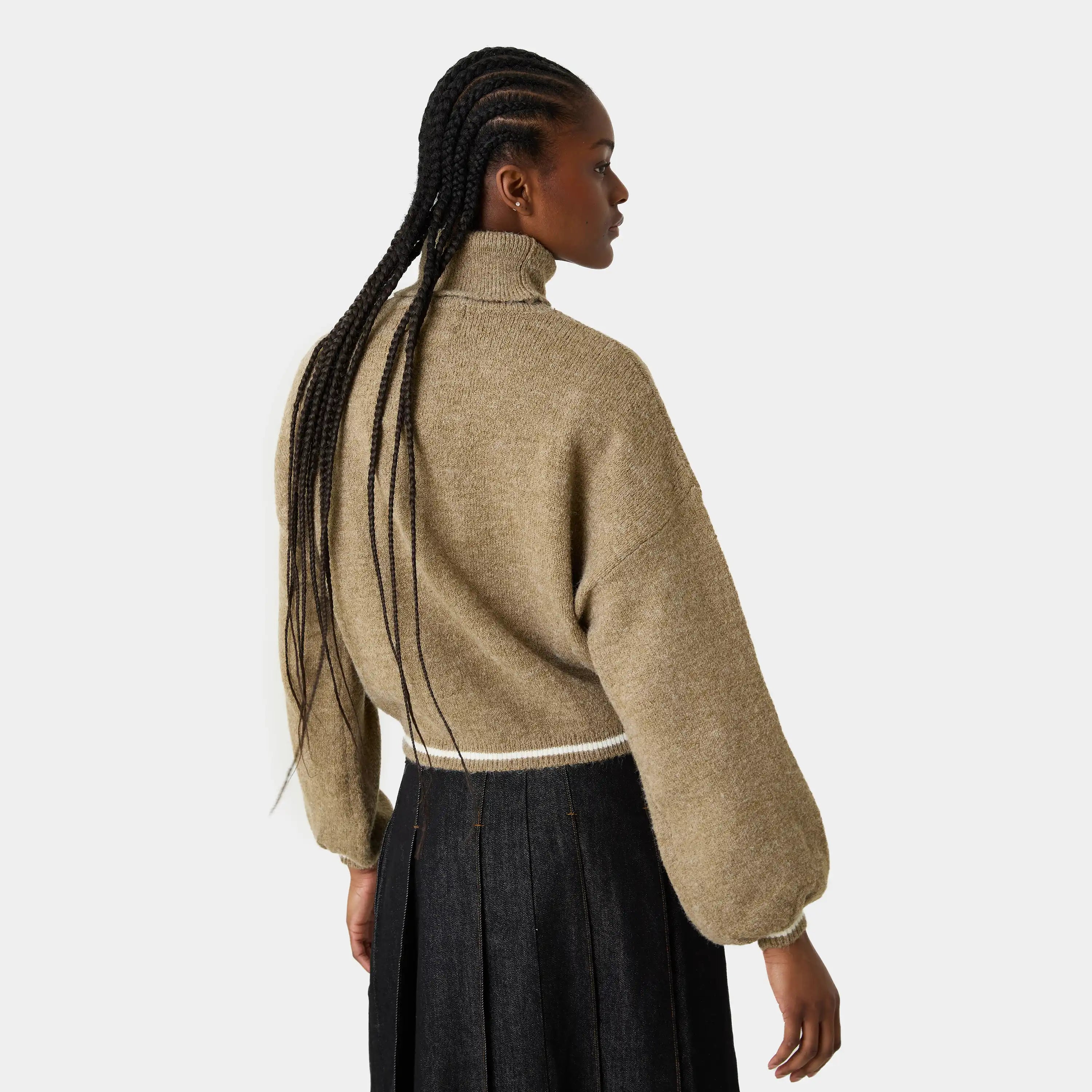 Gummy Camel Brown Turtleneck Knit Woman Knitwear Eme Studios