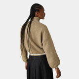 Gummy Camel Brown Turtleneck Knit Woman Knitwear Eme Studios