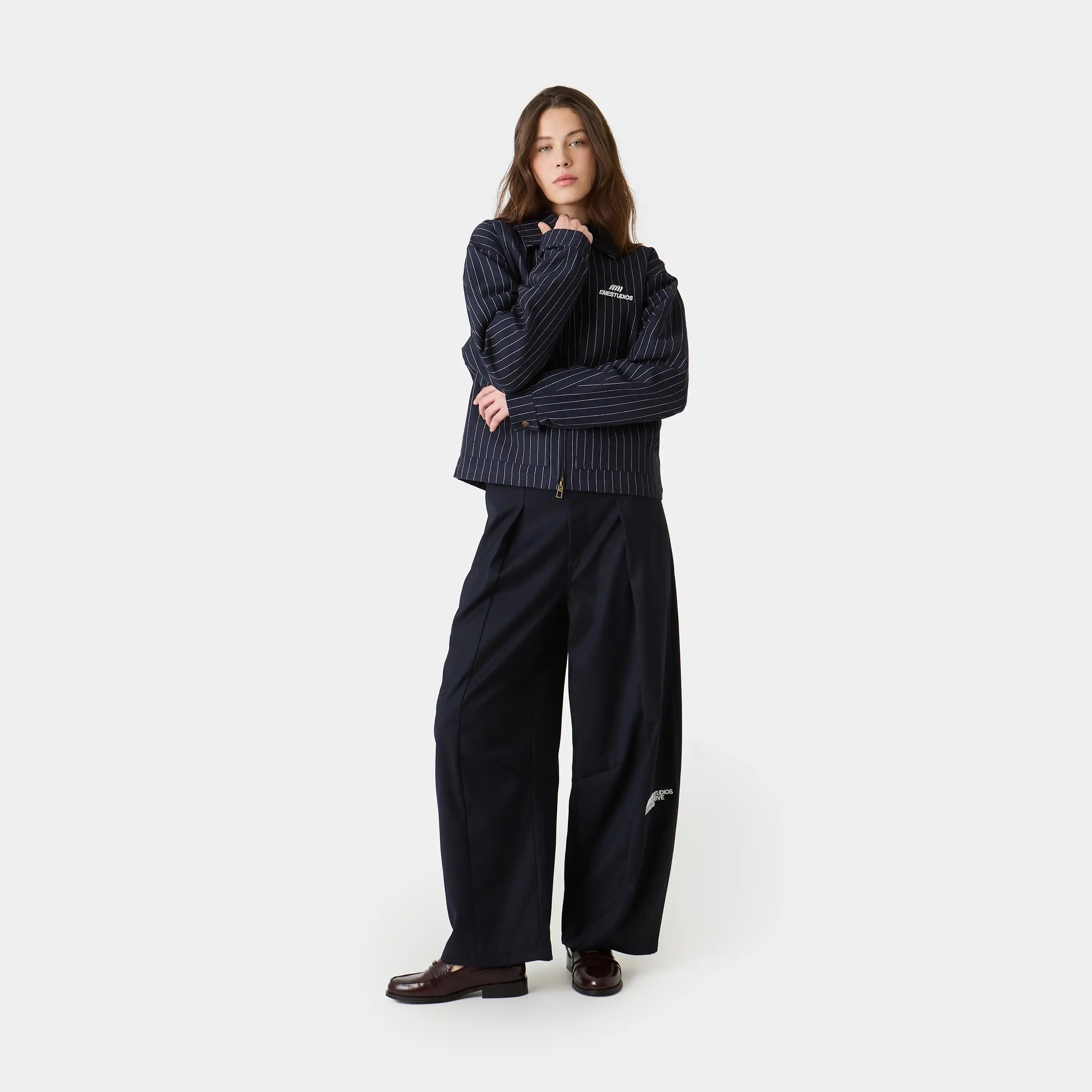 Siroq Striped Navy Jacket Outerwear Eme Studios