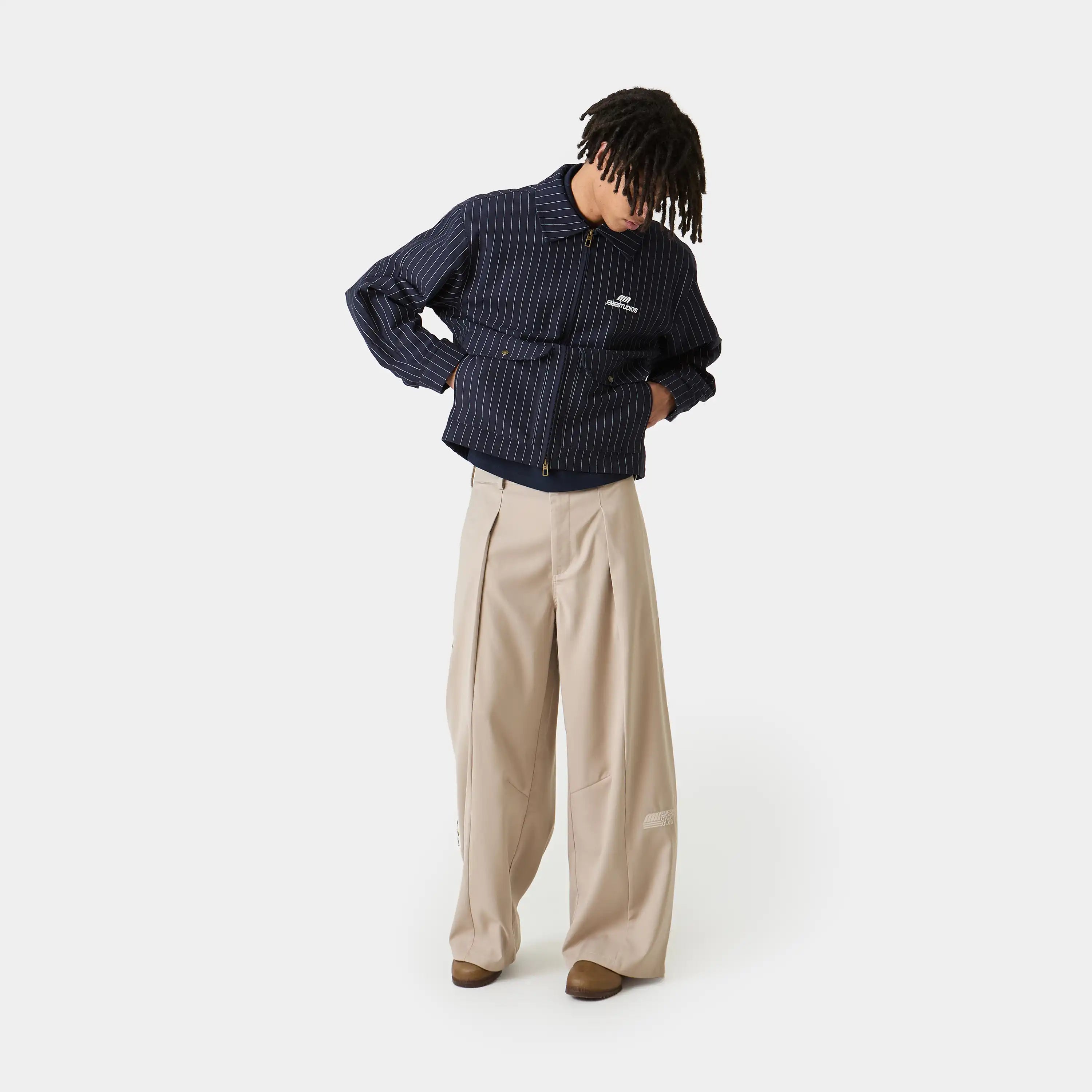 Siroq Striped Navy Jacket Outerwear Eme Studios