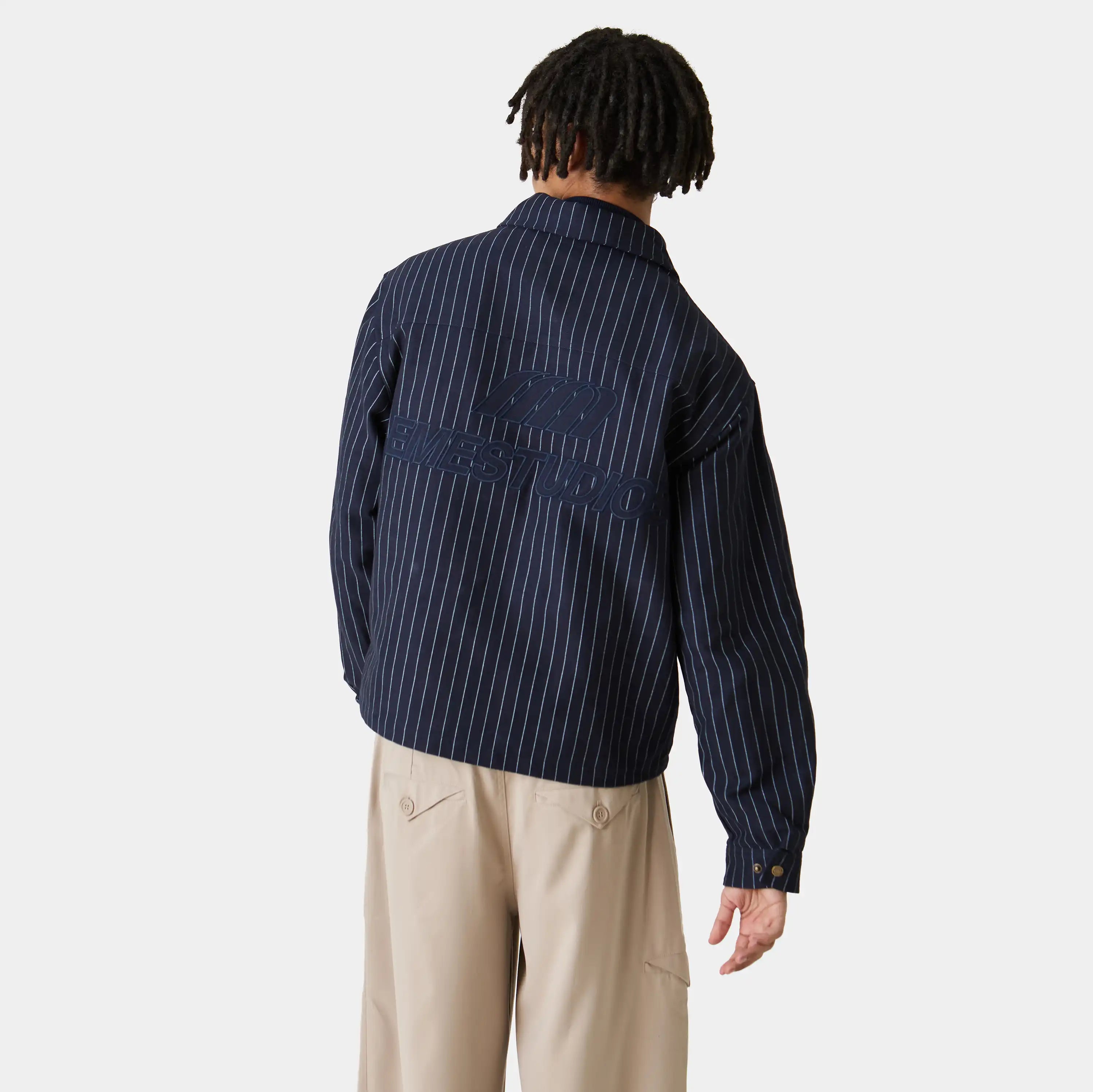 Siroq Striped Navy Jacket Outerwear Eme Studios