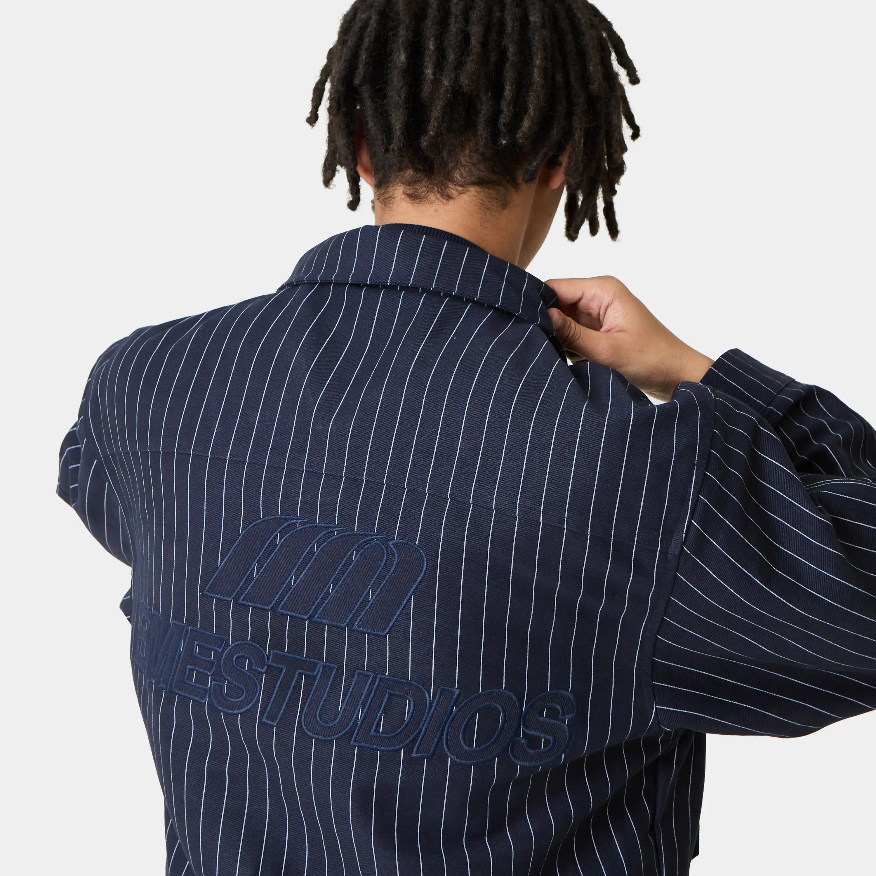 Siroq Striped Navy Jacket Outerwear Eme Studios