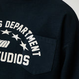 Pocket Navy Reverse Crewneck Sweatshirts Eme Studios