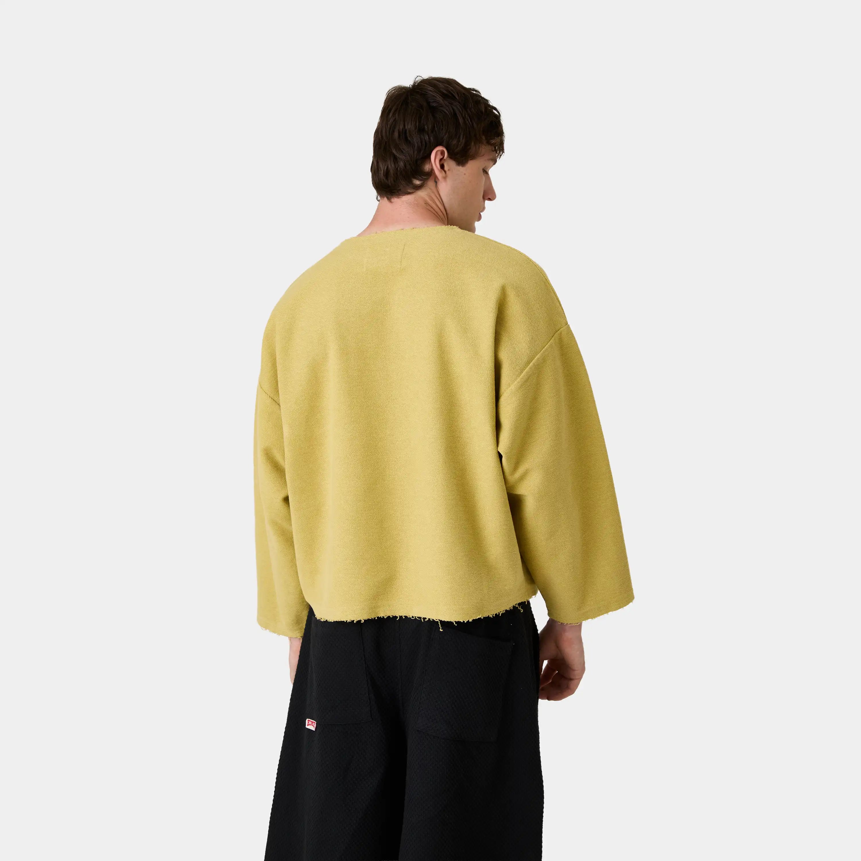 Pocket Antique Green Reverse Crewneck Sweatshirts Eme Studios