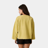 Pocket Antique Green Reverse Crewneck Sweatshirts Eme Studios