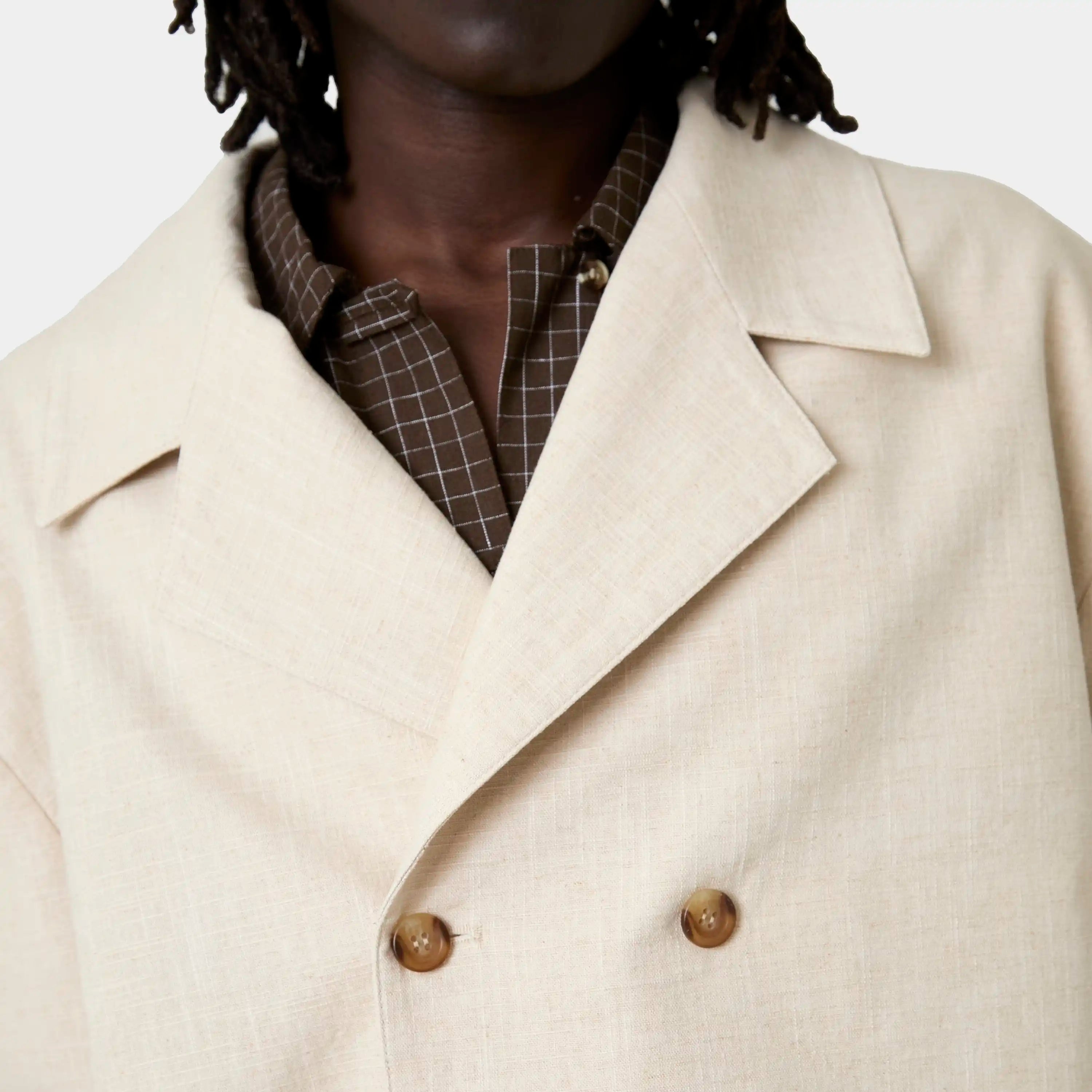 Tide Off Sand Linen Blazer Outerwear Eme Studios