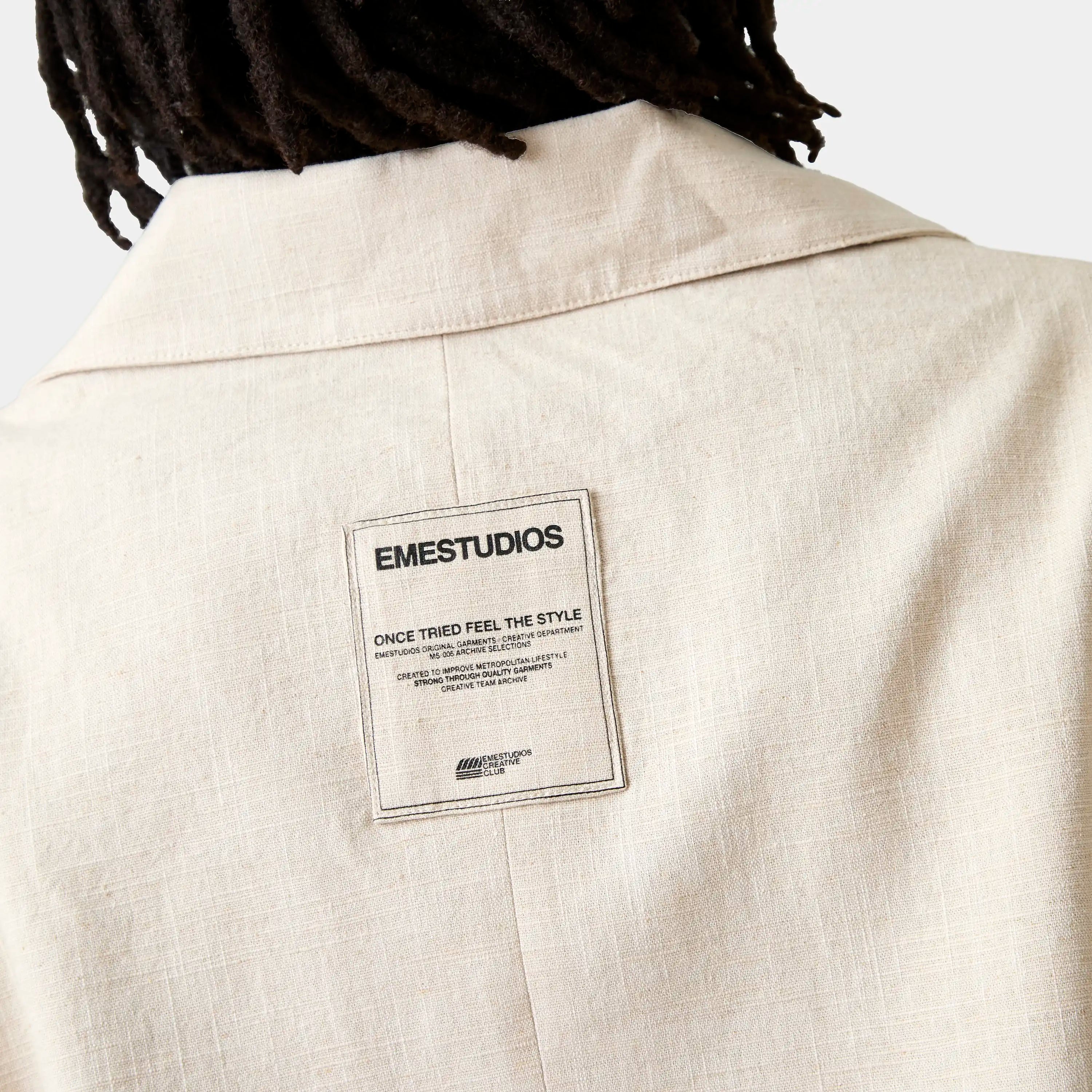 Tide Off Sand Linen Blazer Outerwear Eme Studios