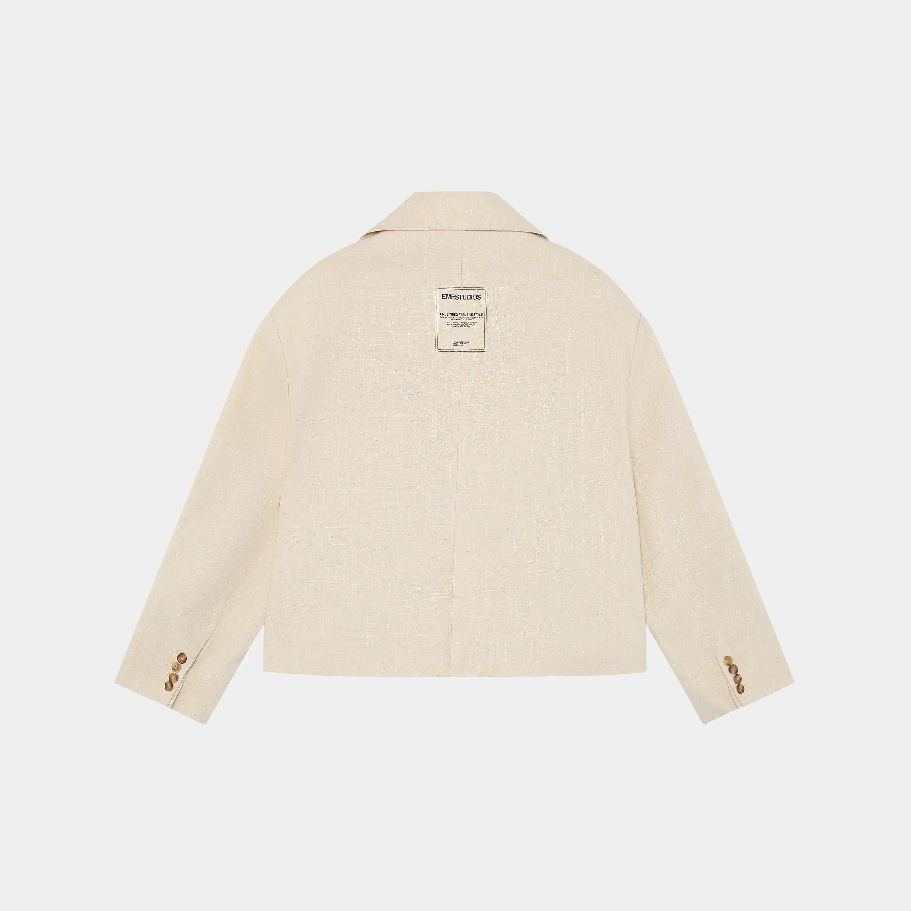 Tide Off Sand Linen Blazer Outerwear Eme Studios