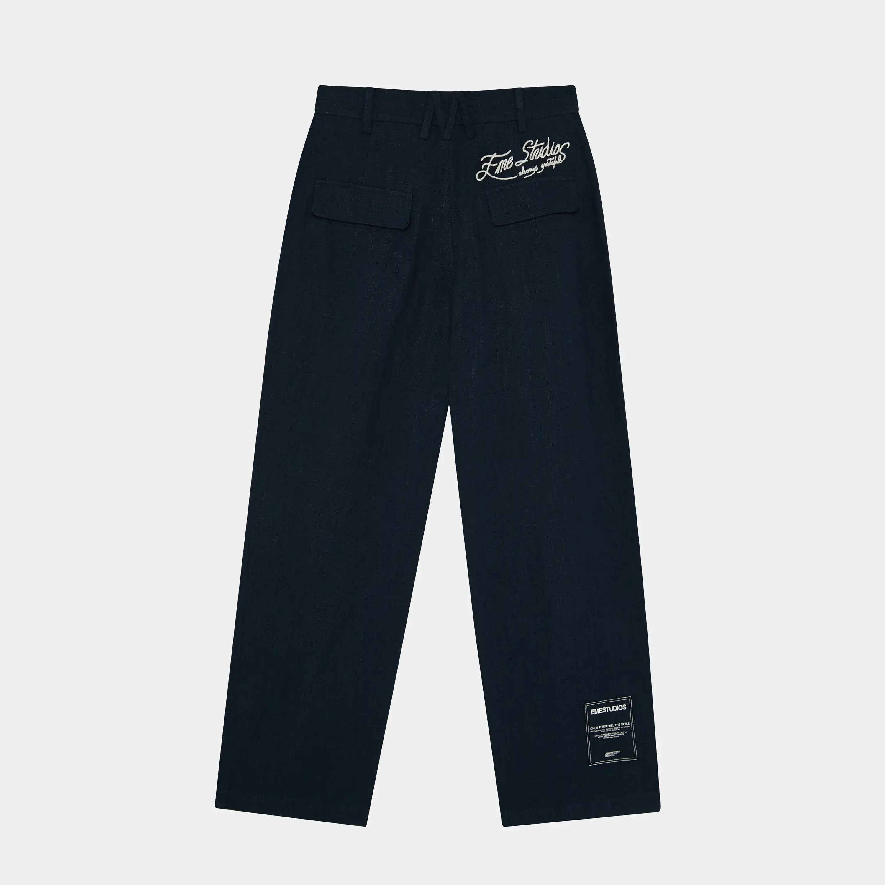 Tide Navy Tailored Pants Pants Eme Studios