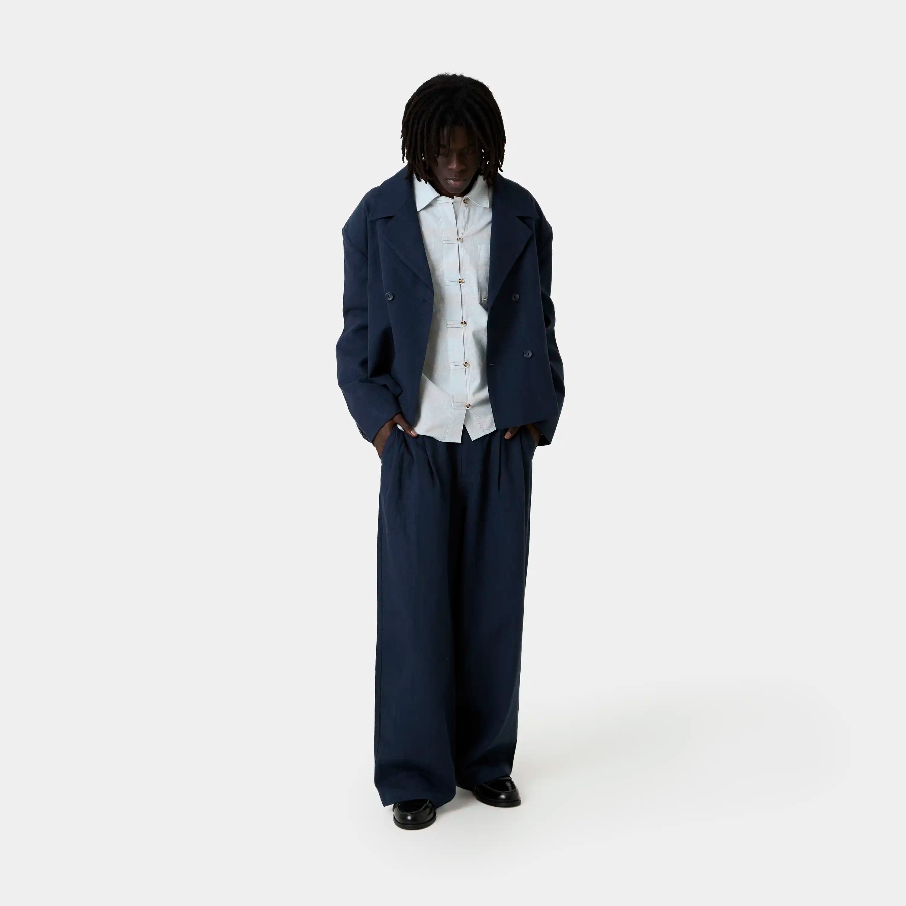 Tide Navy Tailored Pants Pants Eme Studios