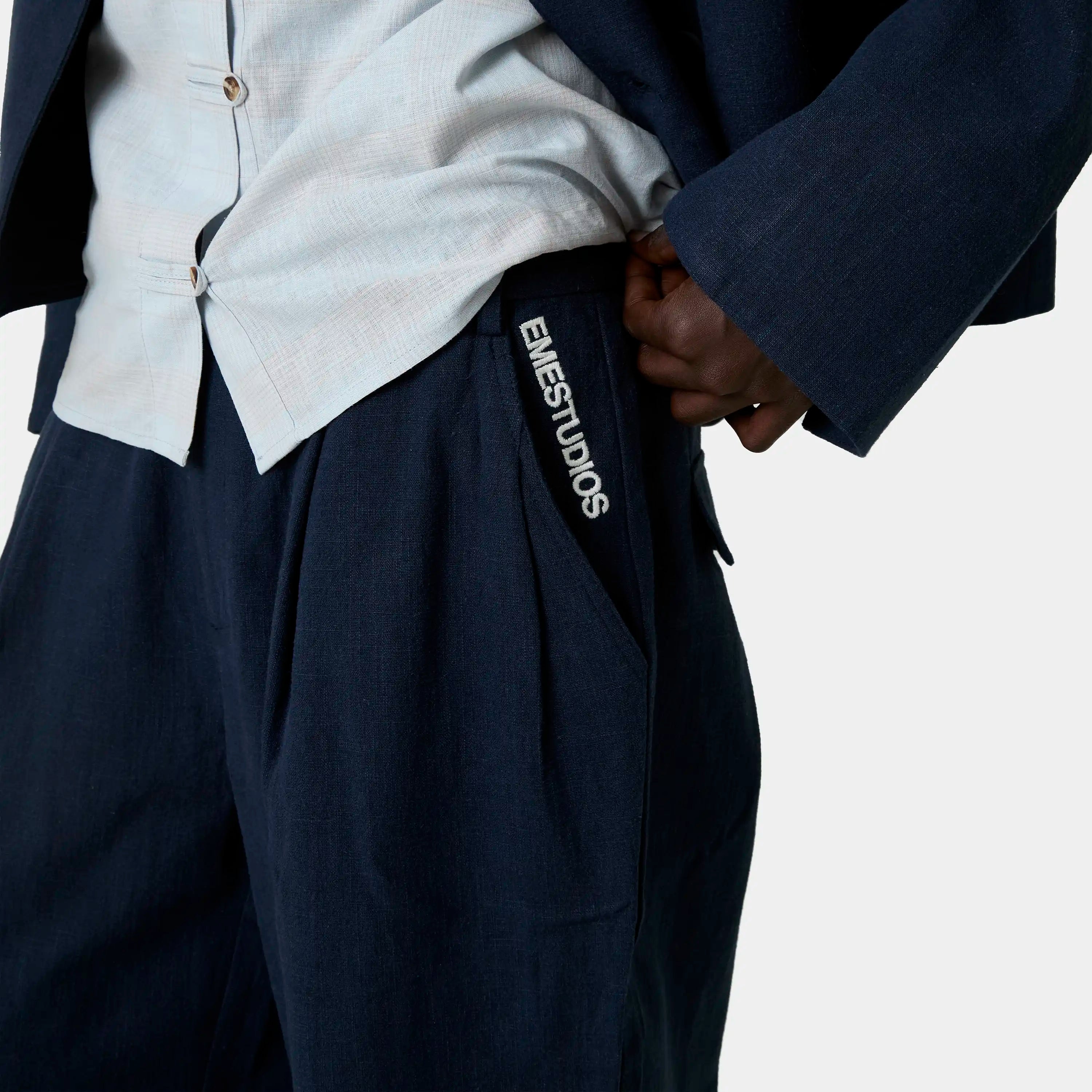 Tide Navy Tailored Pants Pants Eme Studios