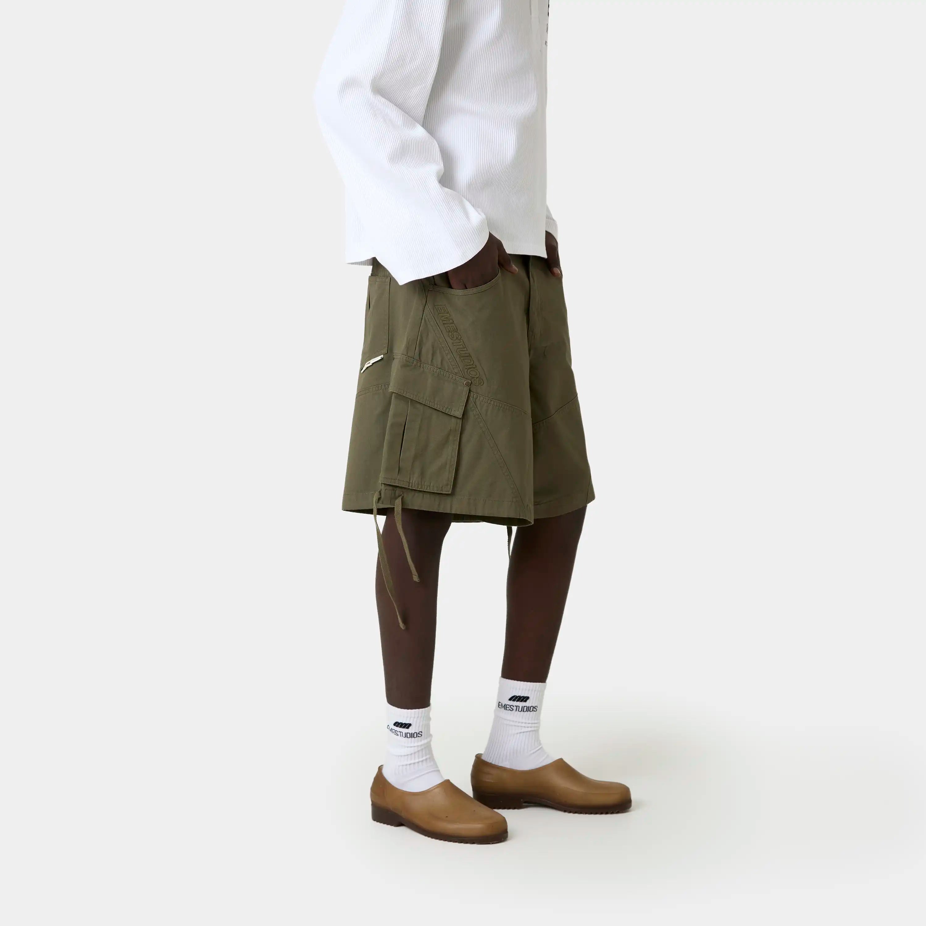 Carrier Olive Cargo Jorts Shorts Eme Studios