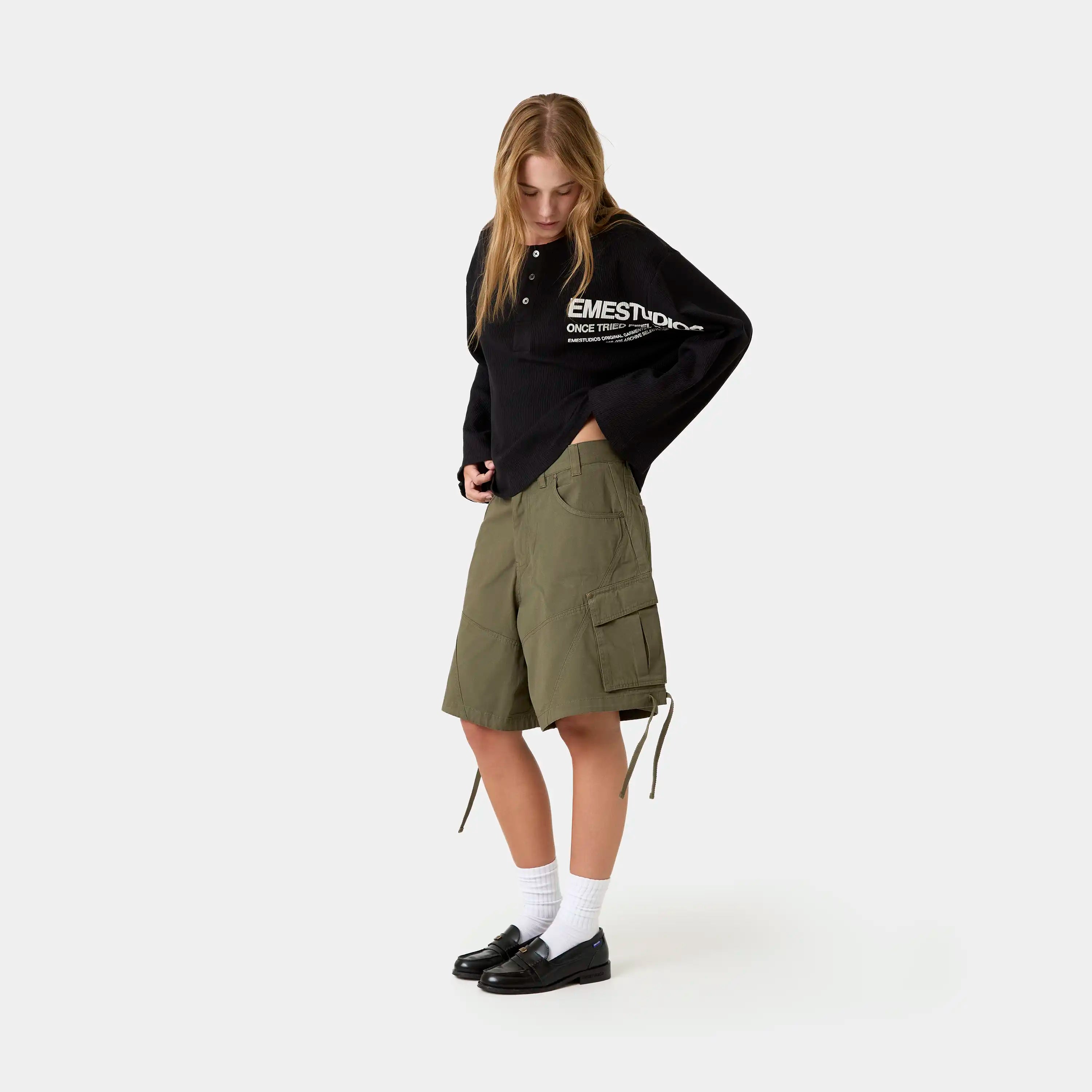Carrier Olive Cargo Jorts Shorts Eme Studios