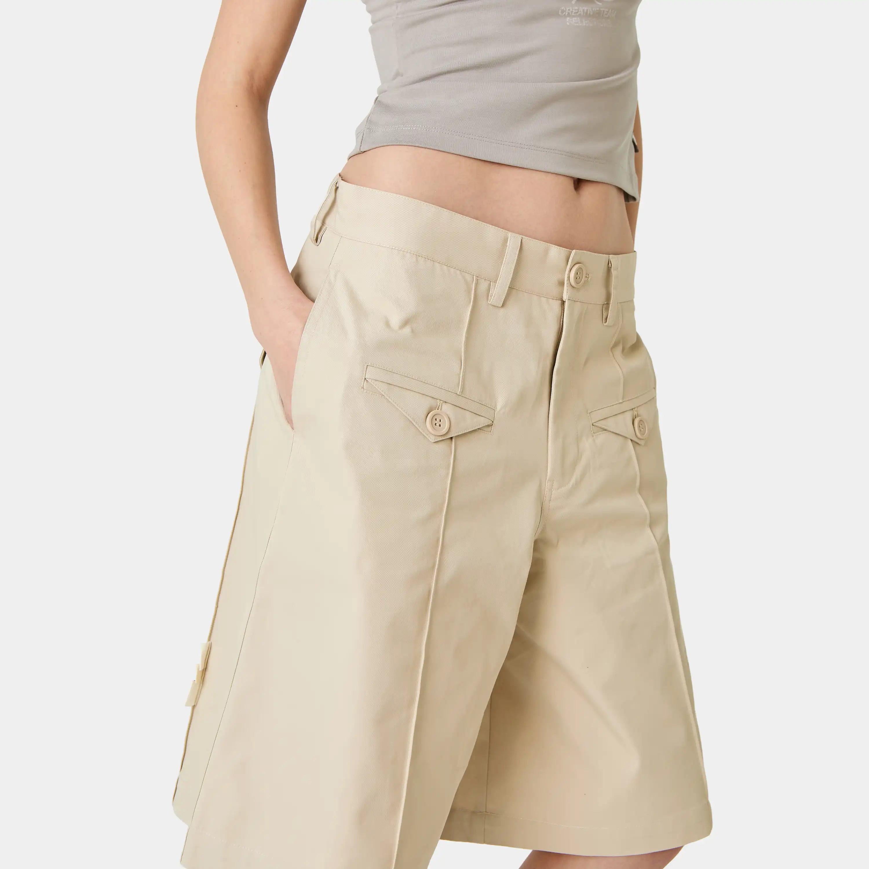 Golin Cloud Cream Formal Jorts Shorts Eme Studios