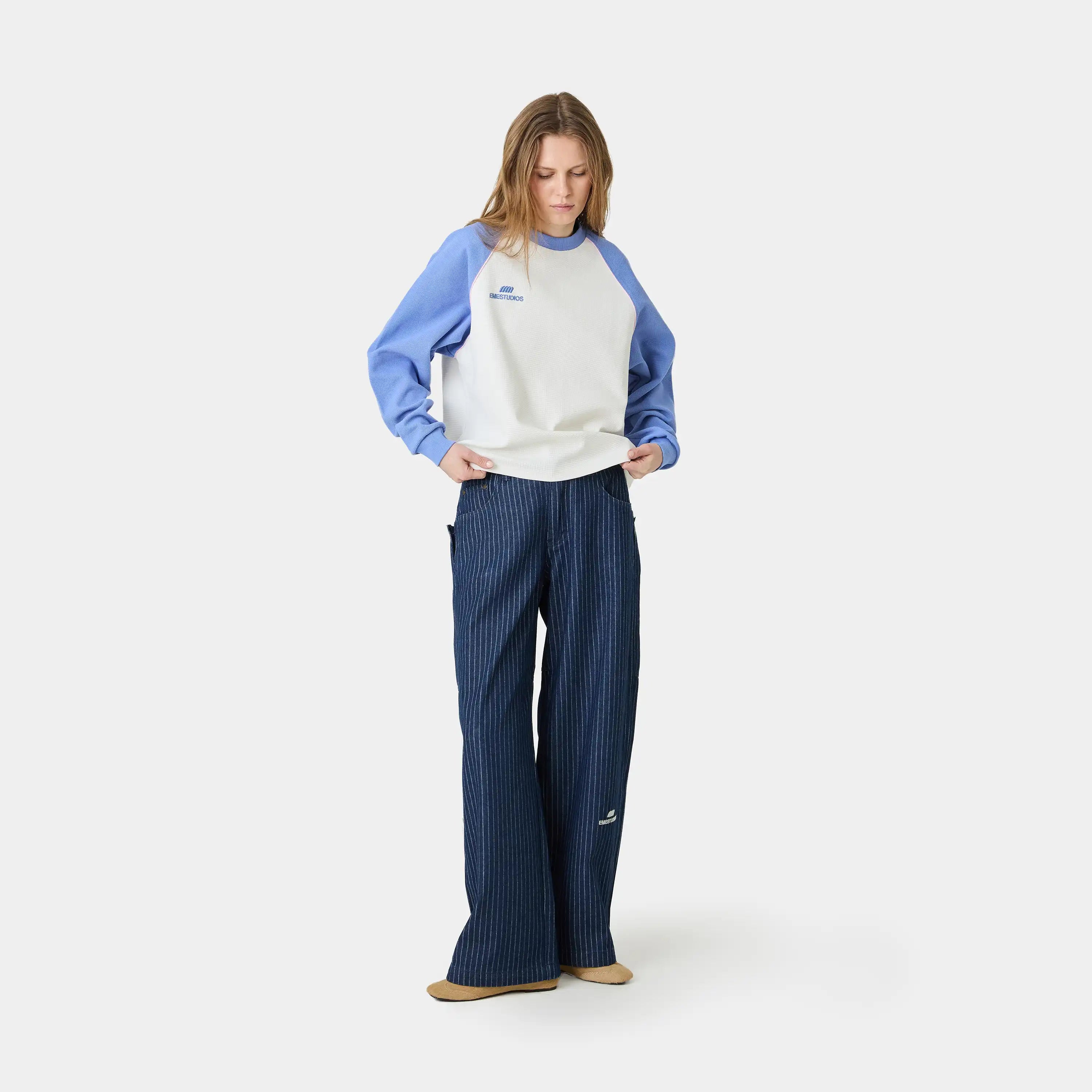 Hanbal Lilac Waffle Long Sleeve T-shirts Eme Studios