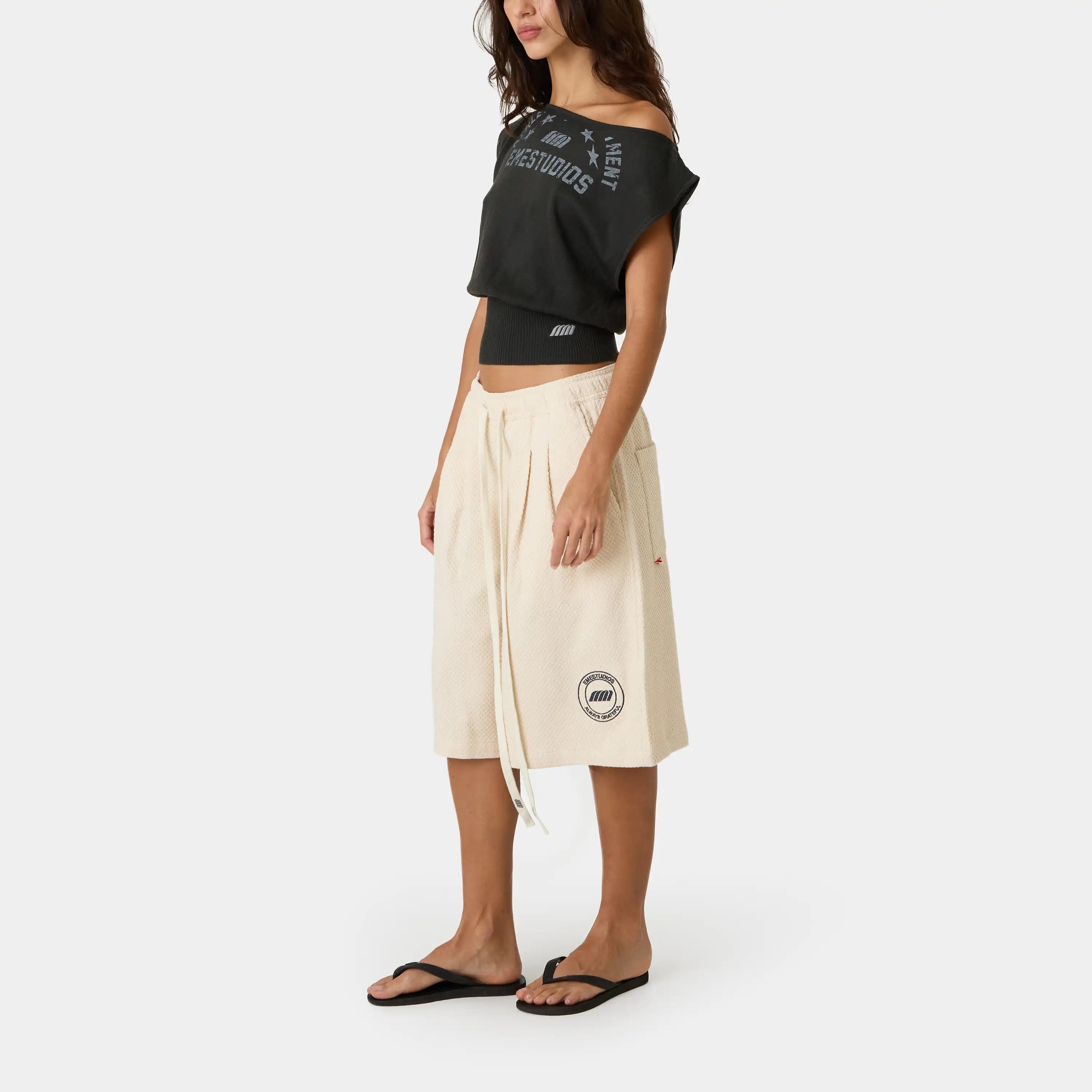 Casse Off Sand Waffle Jorts Shorts Eme Studios