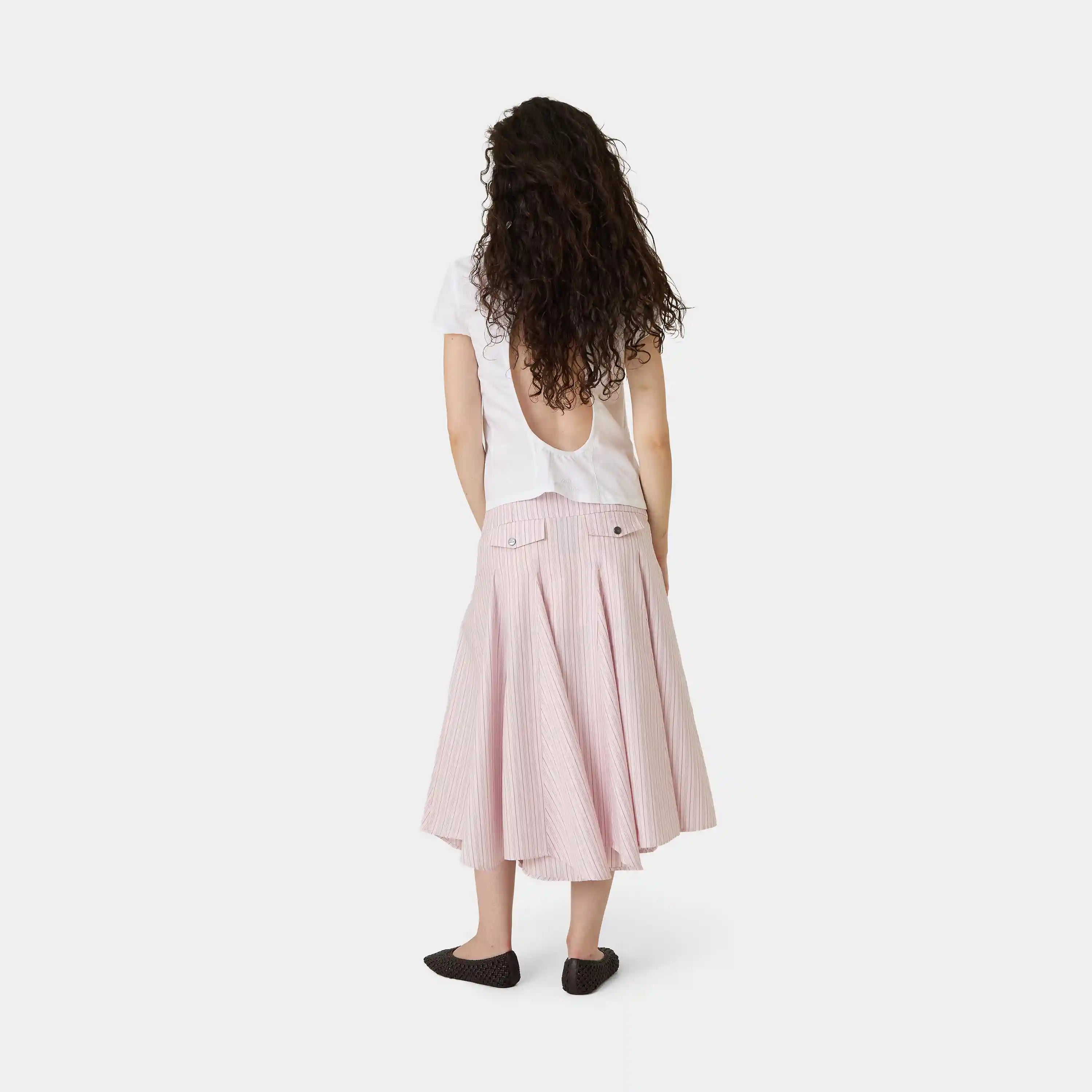 Manz Icy Pink Striped Skirt Woman Pants Eme Studios
