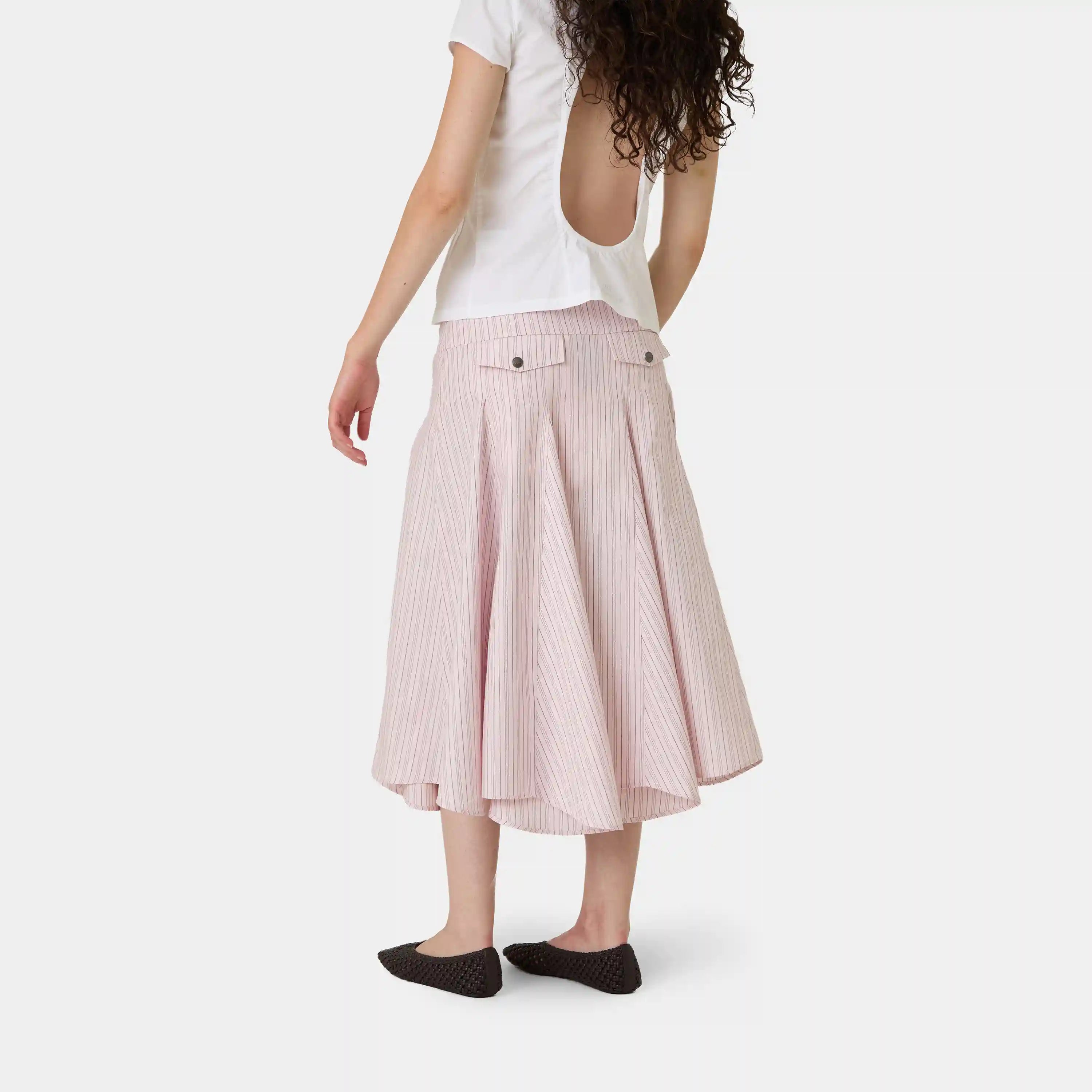 Manz Icy Pink Striped Skirt Woman Pants Eme Studios