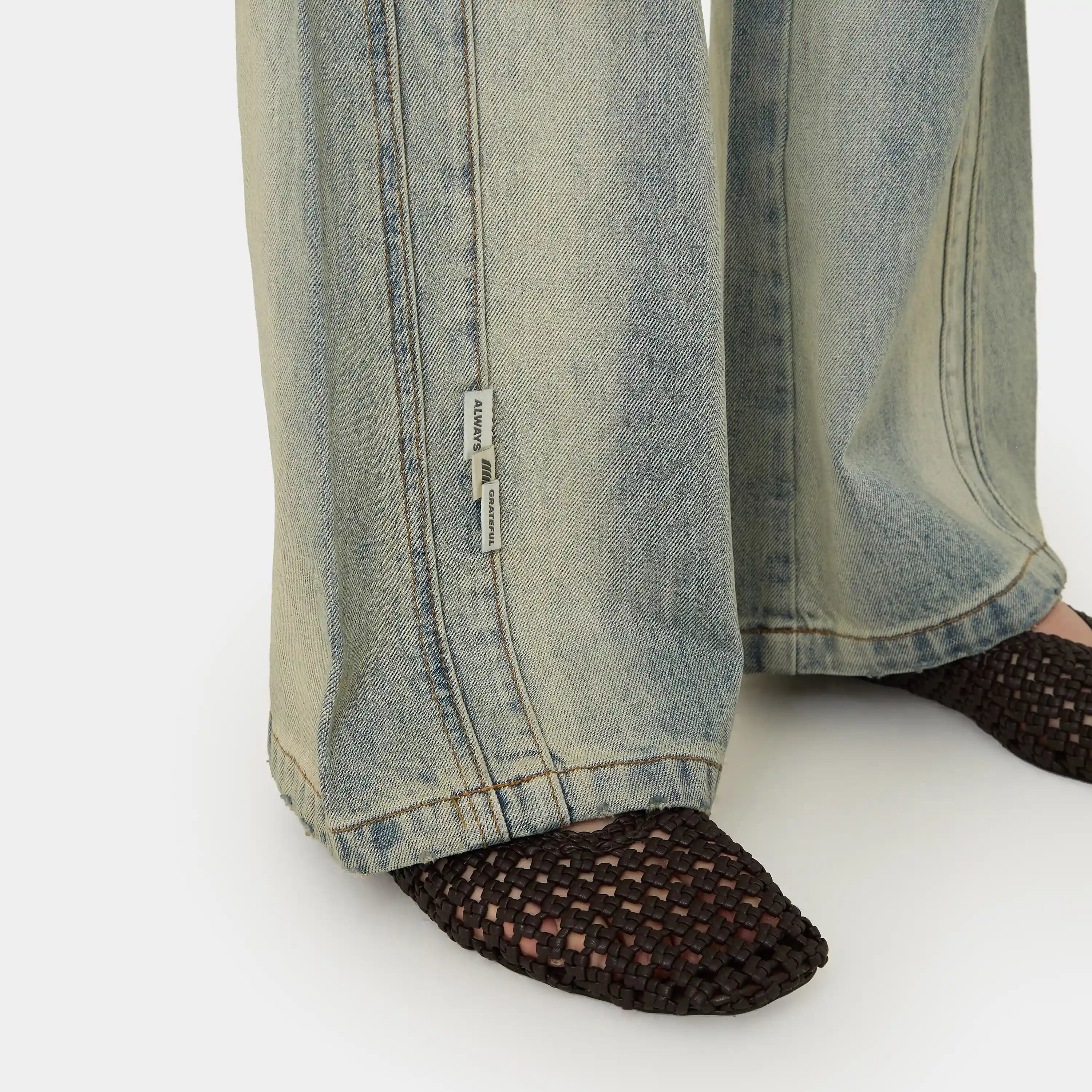 Vitel Flared Blue Denim Pants Pants Eme Studios