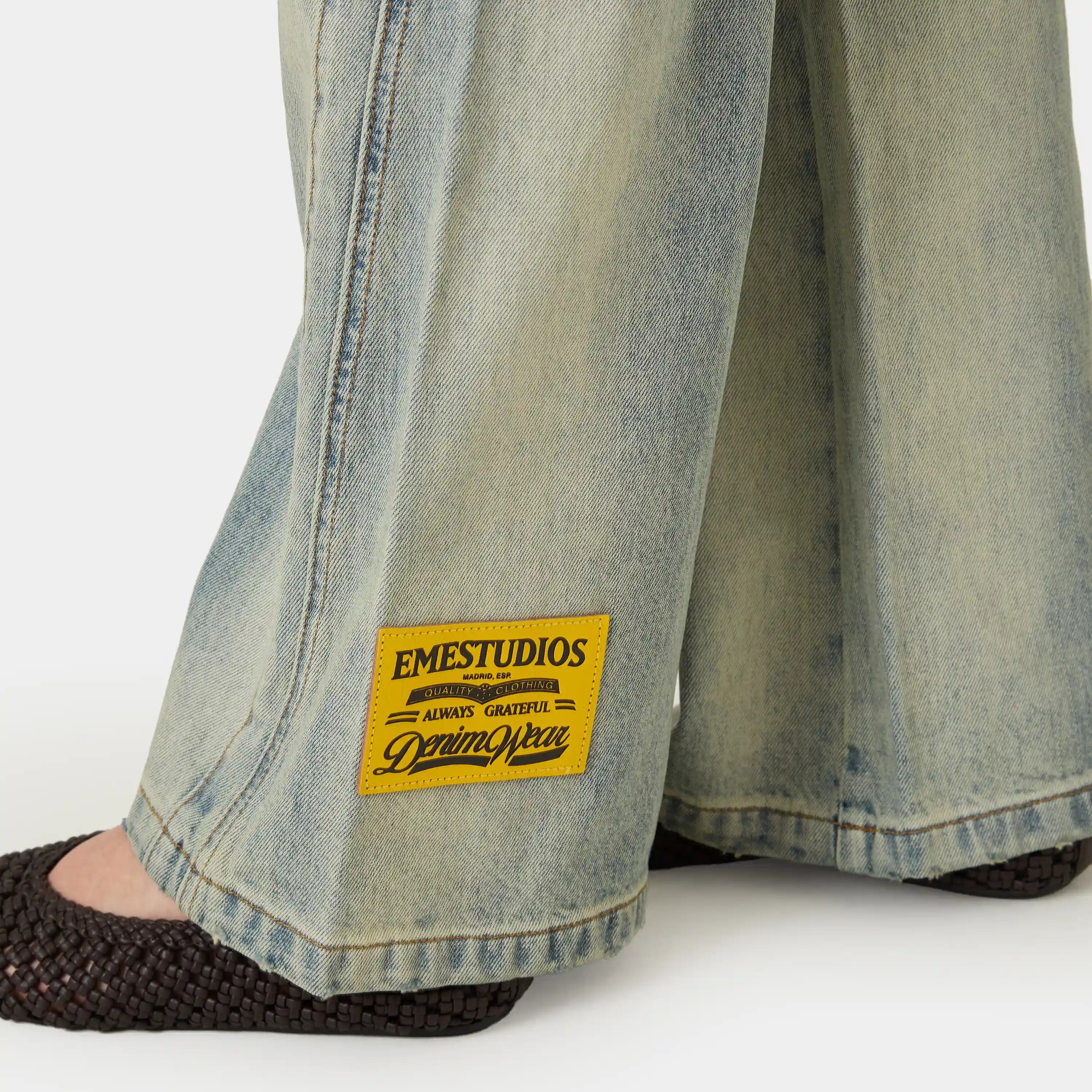Vitel Flared Blue Denim Pants Pants Eme Studios
