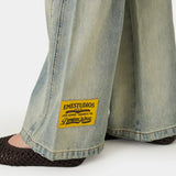 Vitel Flared Blue Denim Pants Pants Eme Studios