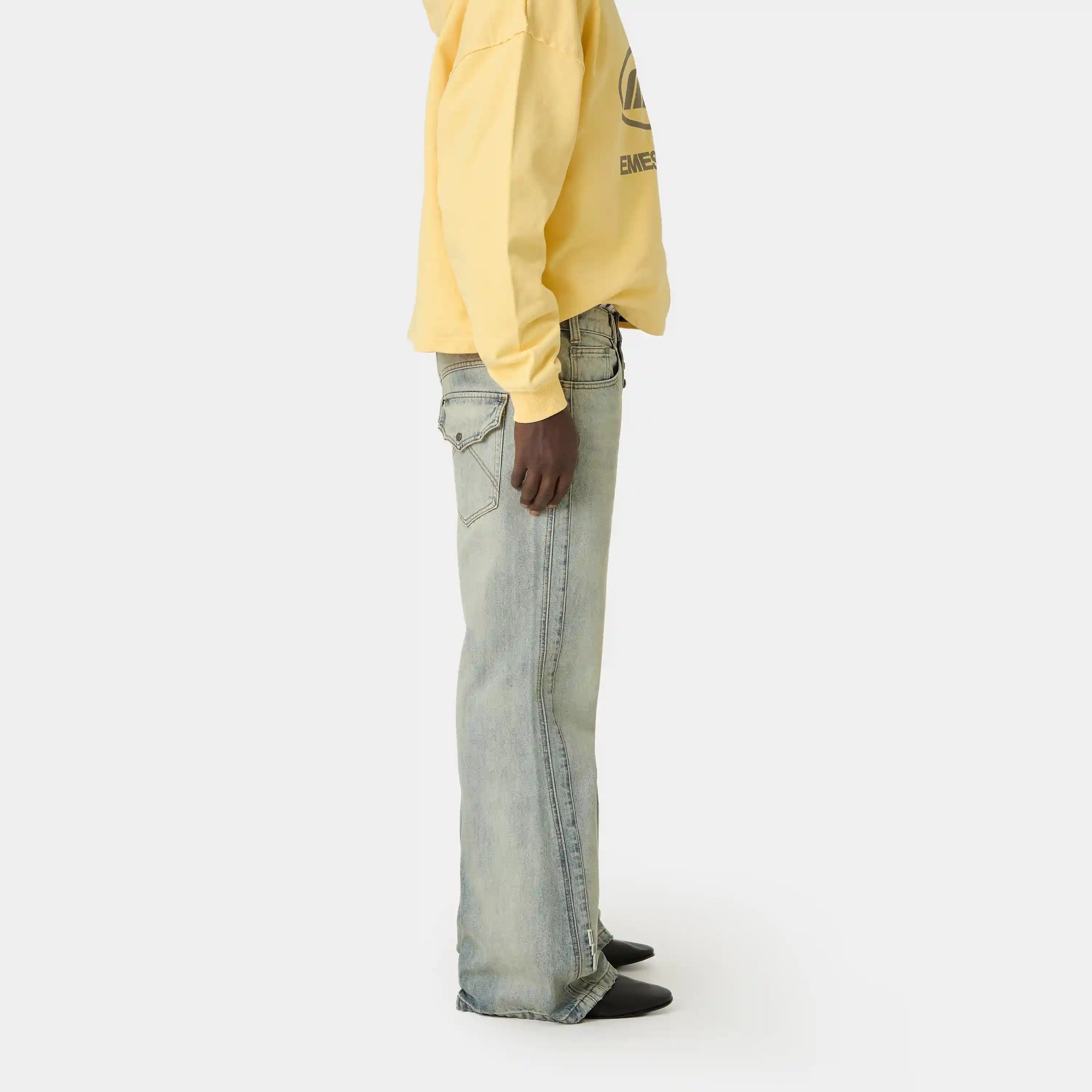 Vitel Flared Blue Denim Pants Pants Eme Studios