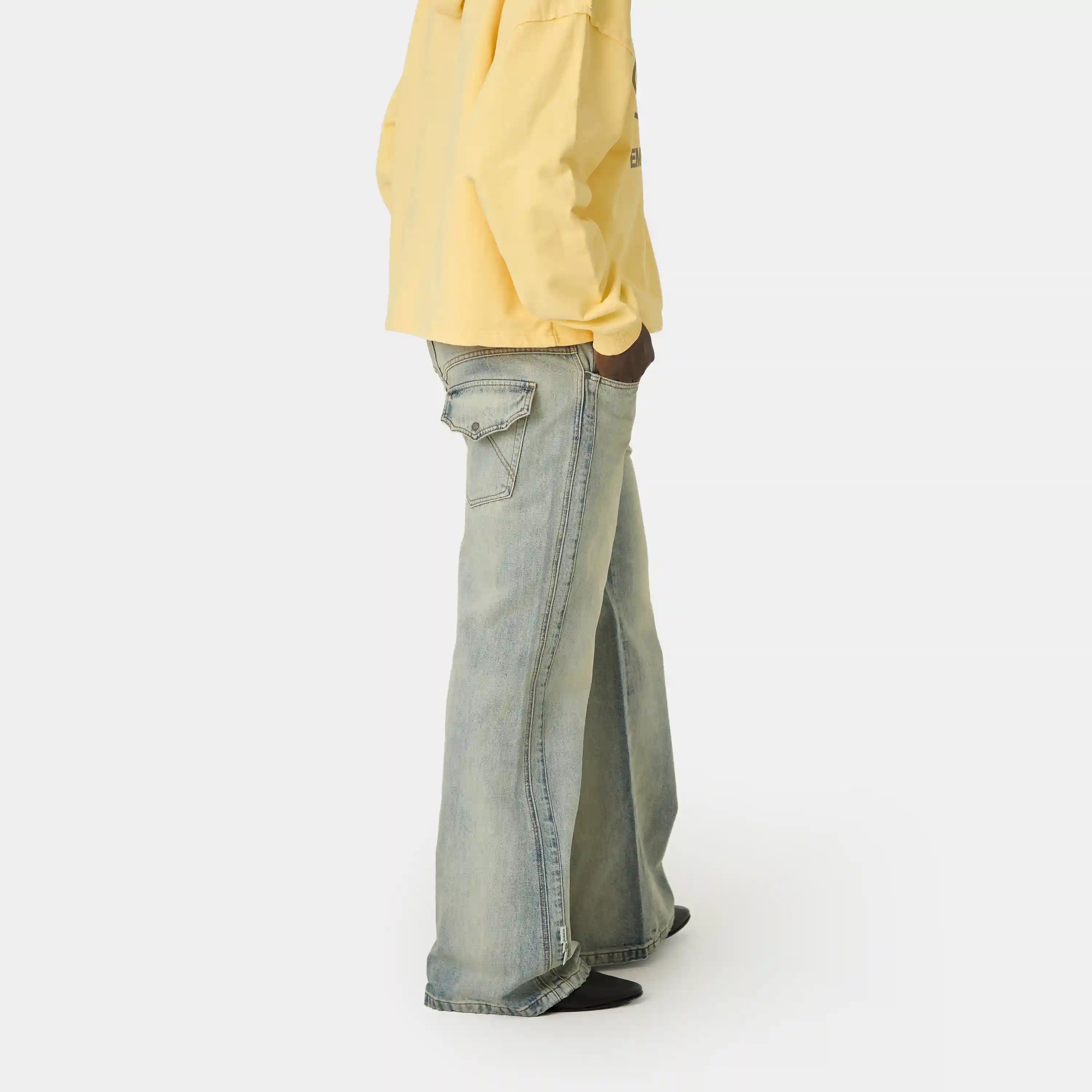 Vitel Flared Blue Denim Pants Pants Eme Studios