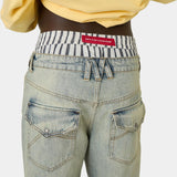 Vitel Flared Blue Denim Pants Pants Eme Studios