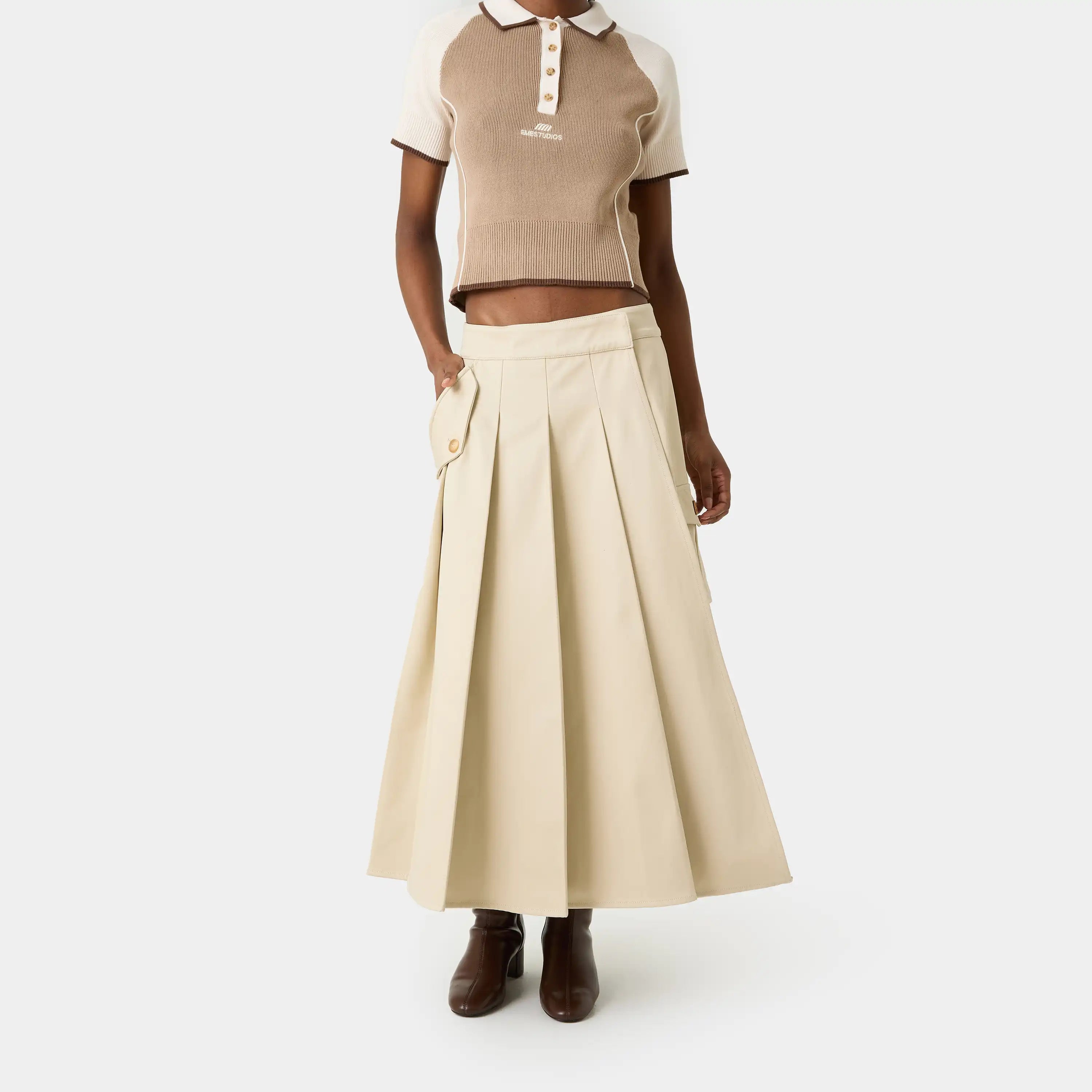 Gadget Light Camel Skirt Woman Pants Eme Studios