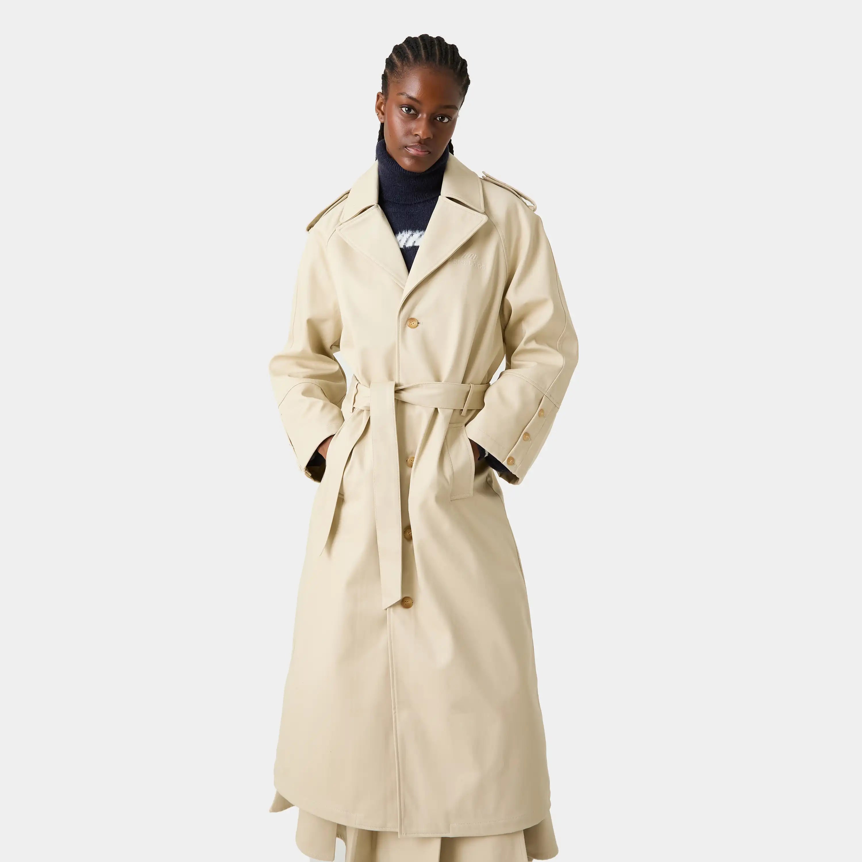 Gadget Light Camel Trench Jacket Woman Outerwear Eme Studios