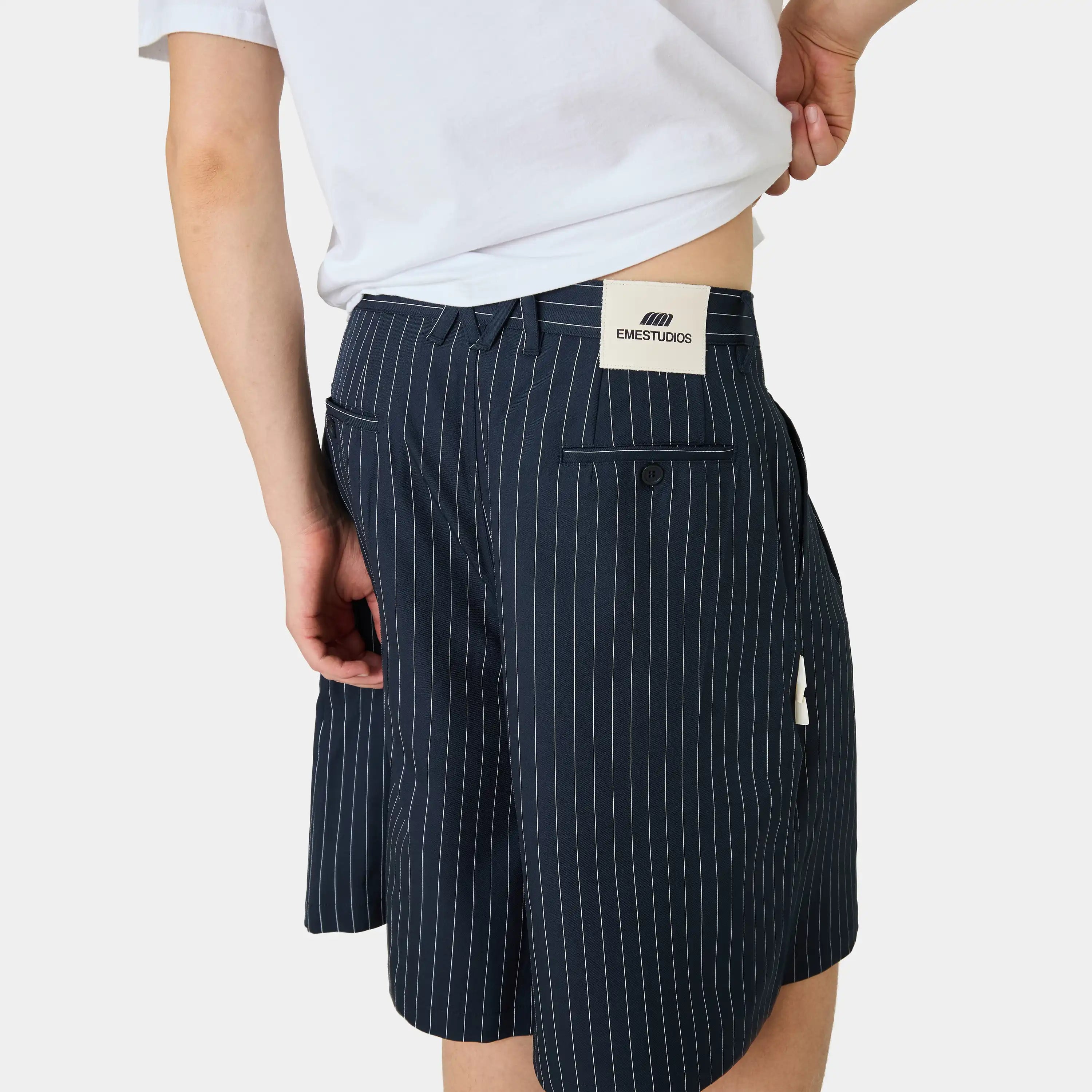 Jayde Navy Striped CSWT Shorts Shorts Eme Studios