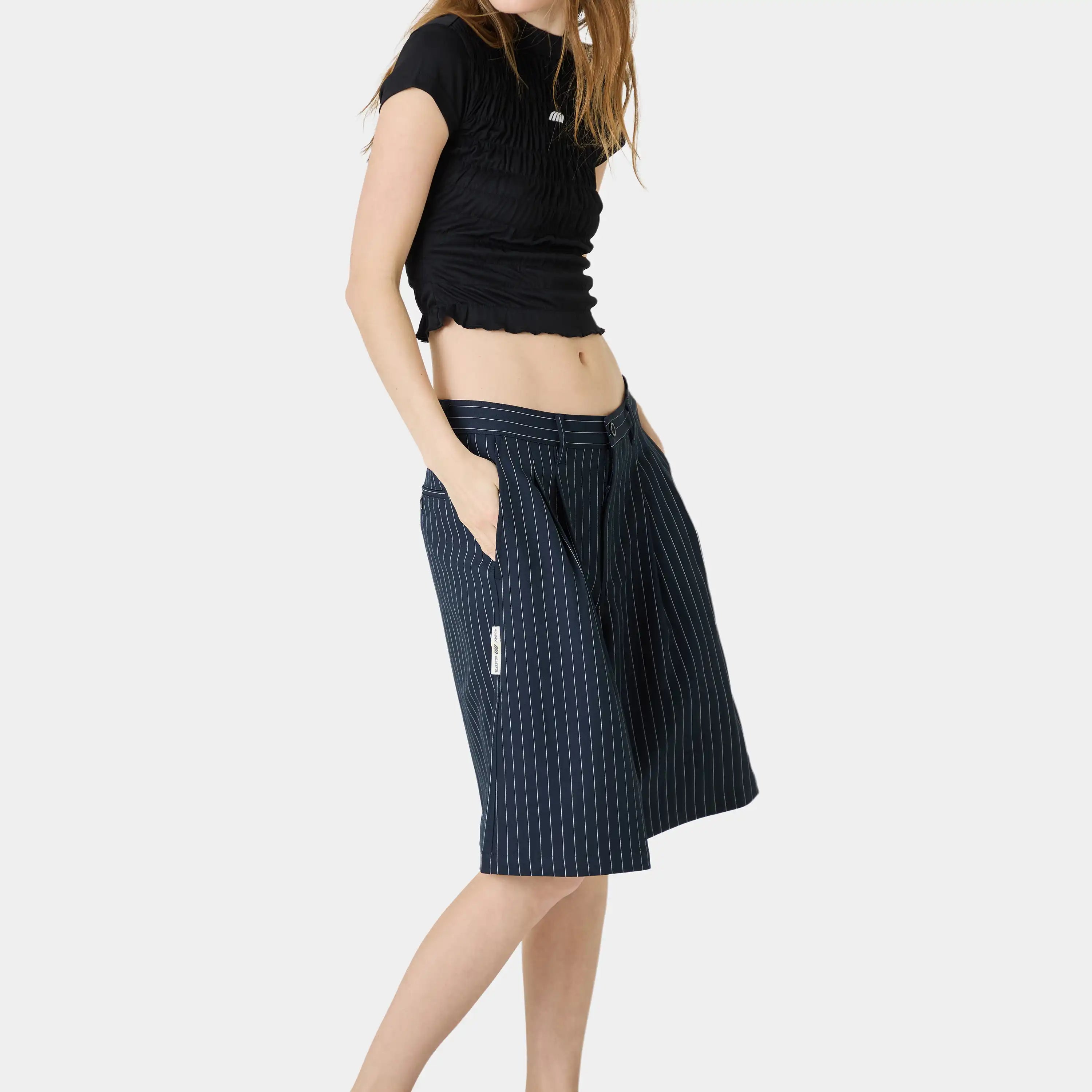 Jayde Navy Striped CSWT Shorts Shorts Eme Studios