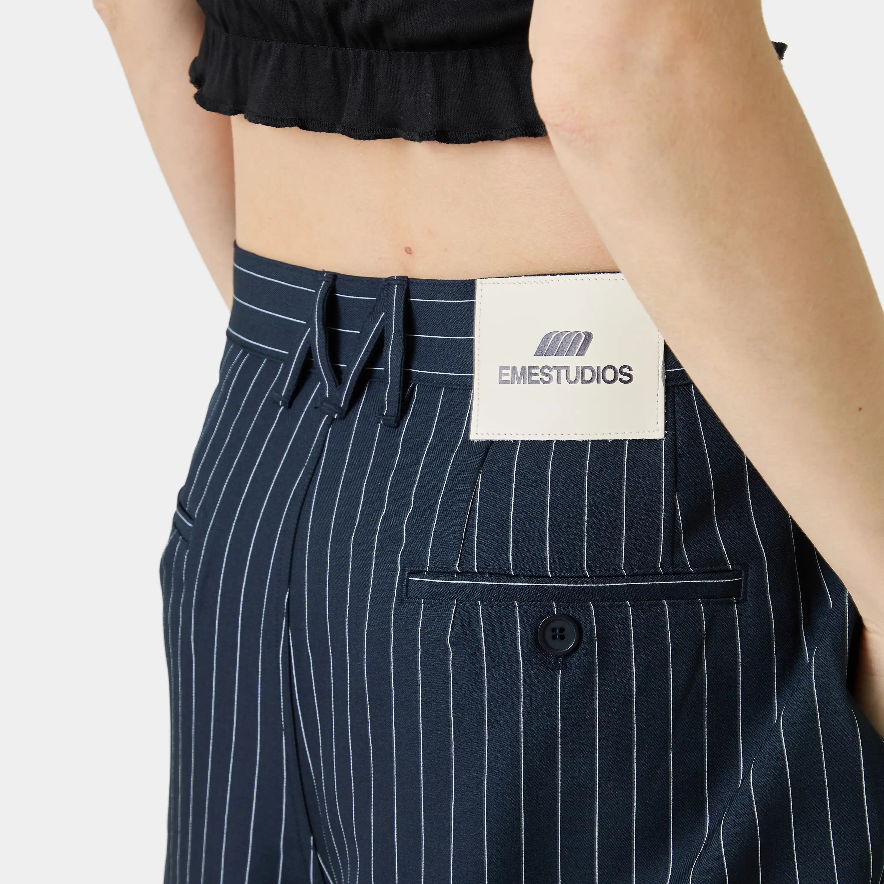 Jayde Navy Striped CSWT Shorts Shorts Eme Studios