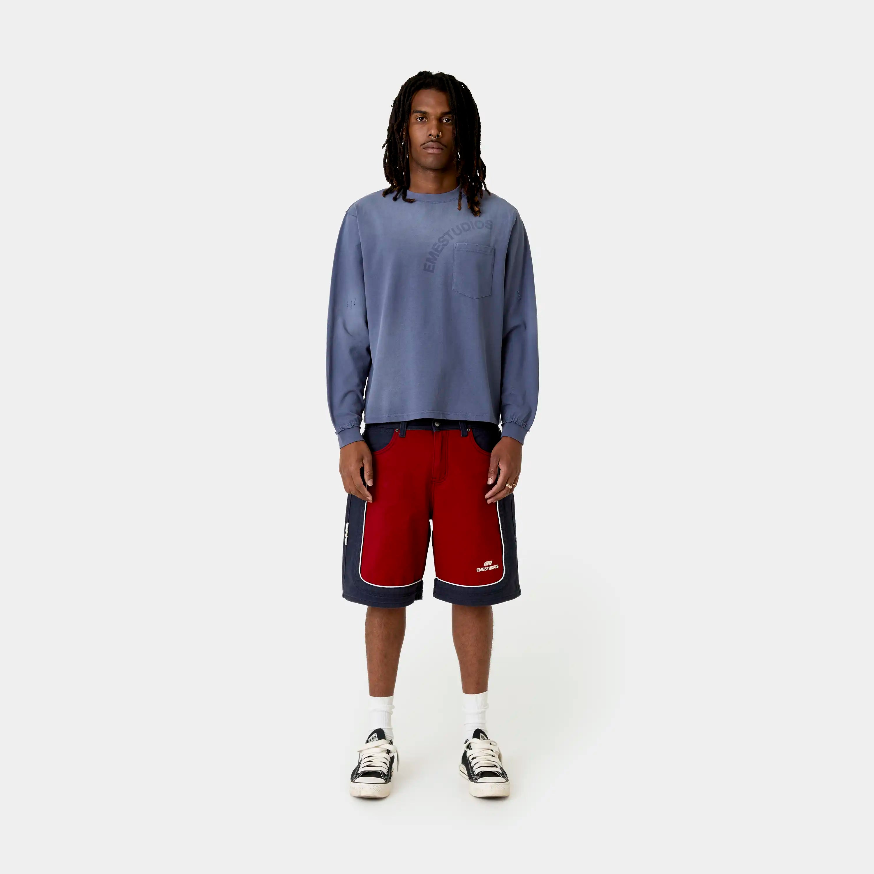 Dual Cherry Denim Shorts Shorts Eme Studios