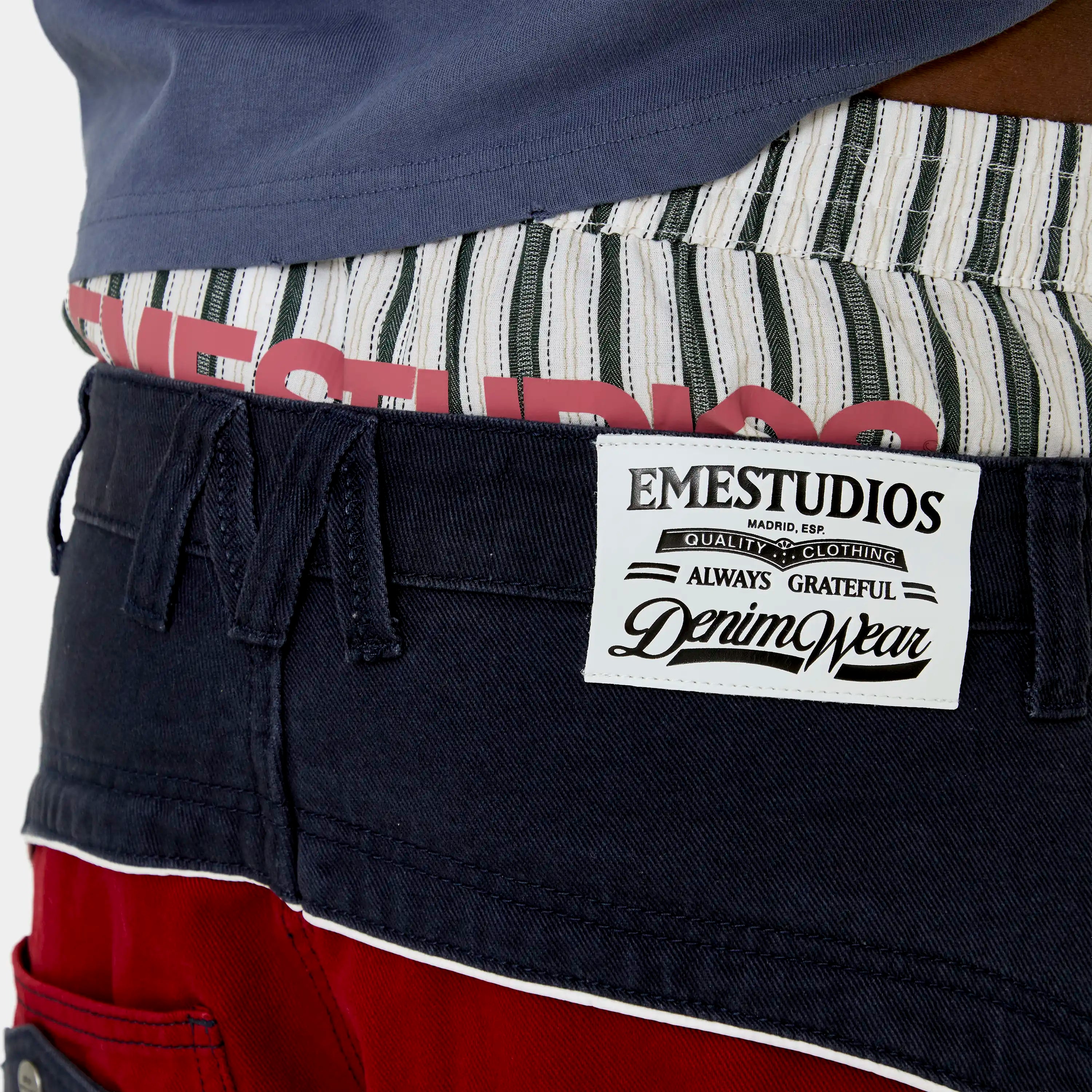 Dual Cherry Denim Shorts Shorts Eme Studios