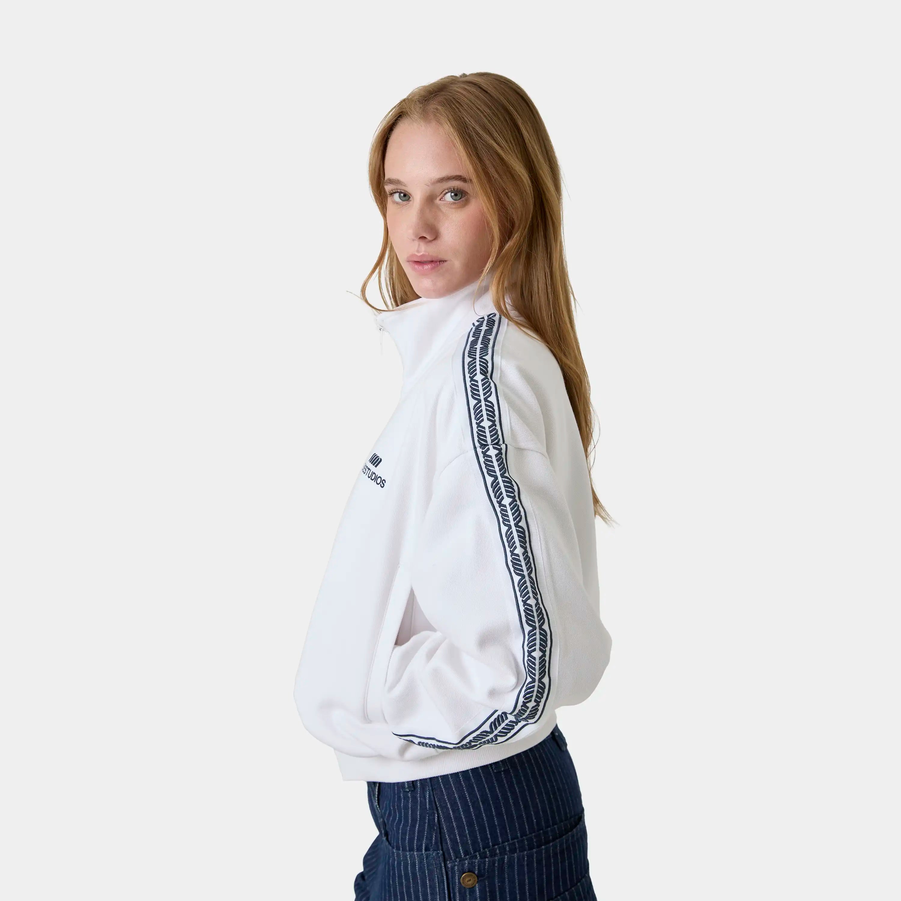 Cove Pearl Track Full Zip Crewneck Eme Studios