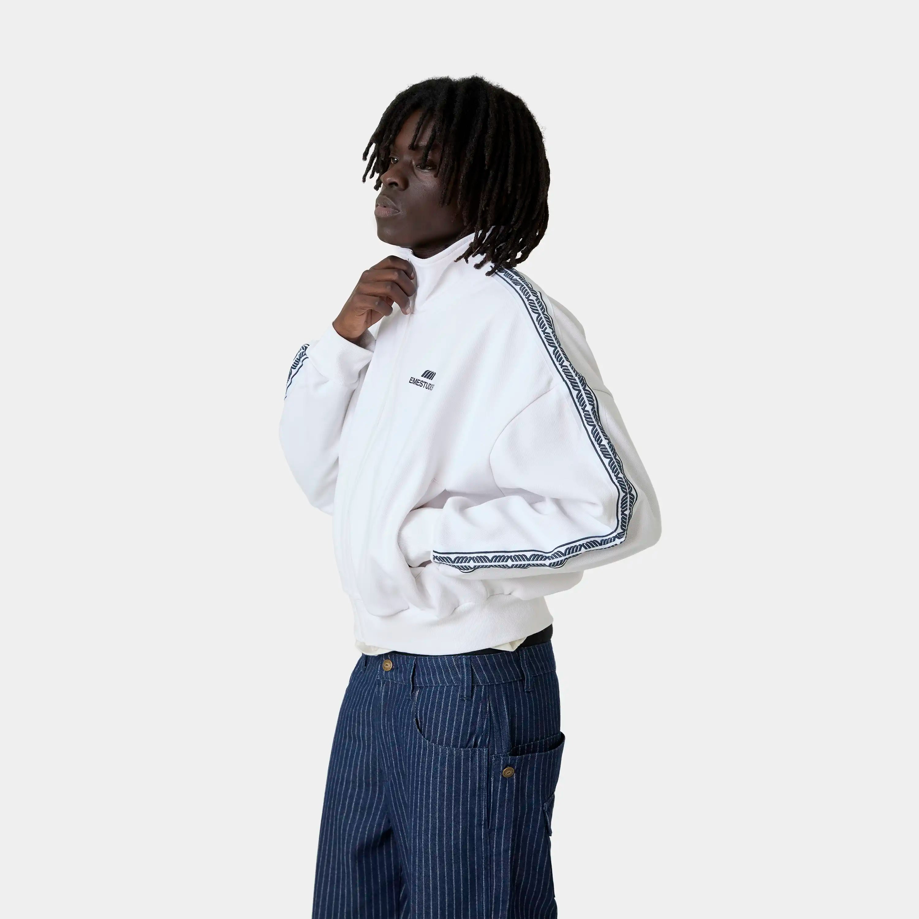Cove Pearl Track Full Zip Crewneck Eme Studios